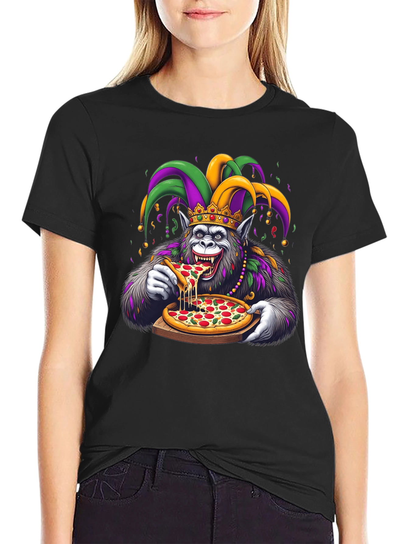 Mardi Gras Pizza T-Shirt - King Cake Day Tee