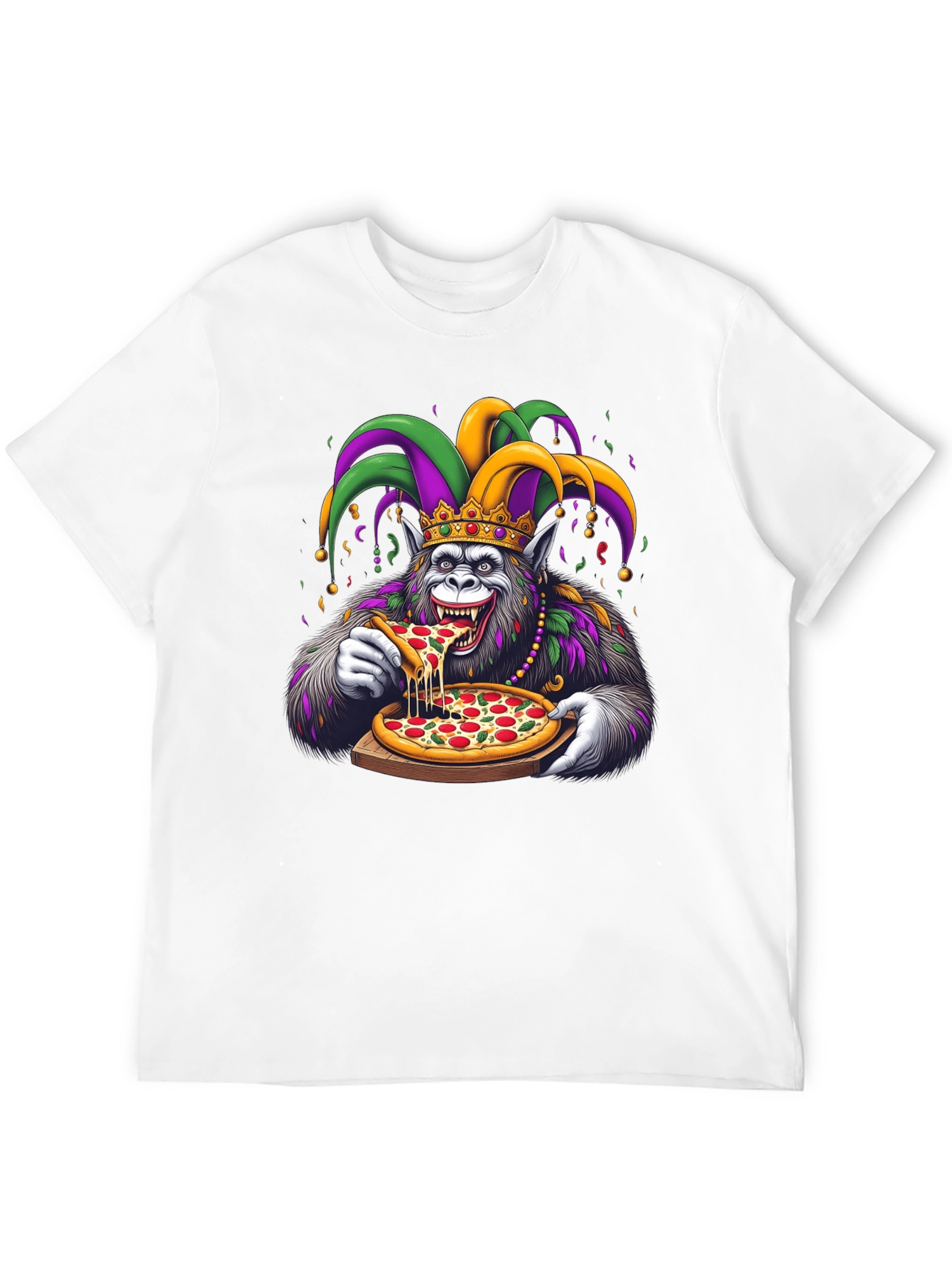 Mardi Gras Pizza T-Shirt - King Cake Day Tee