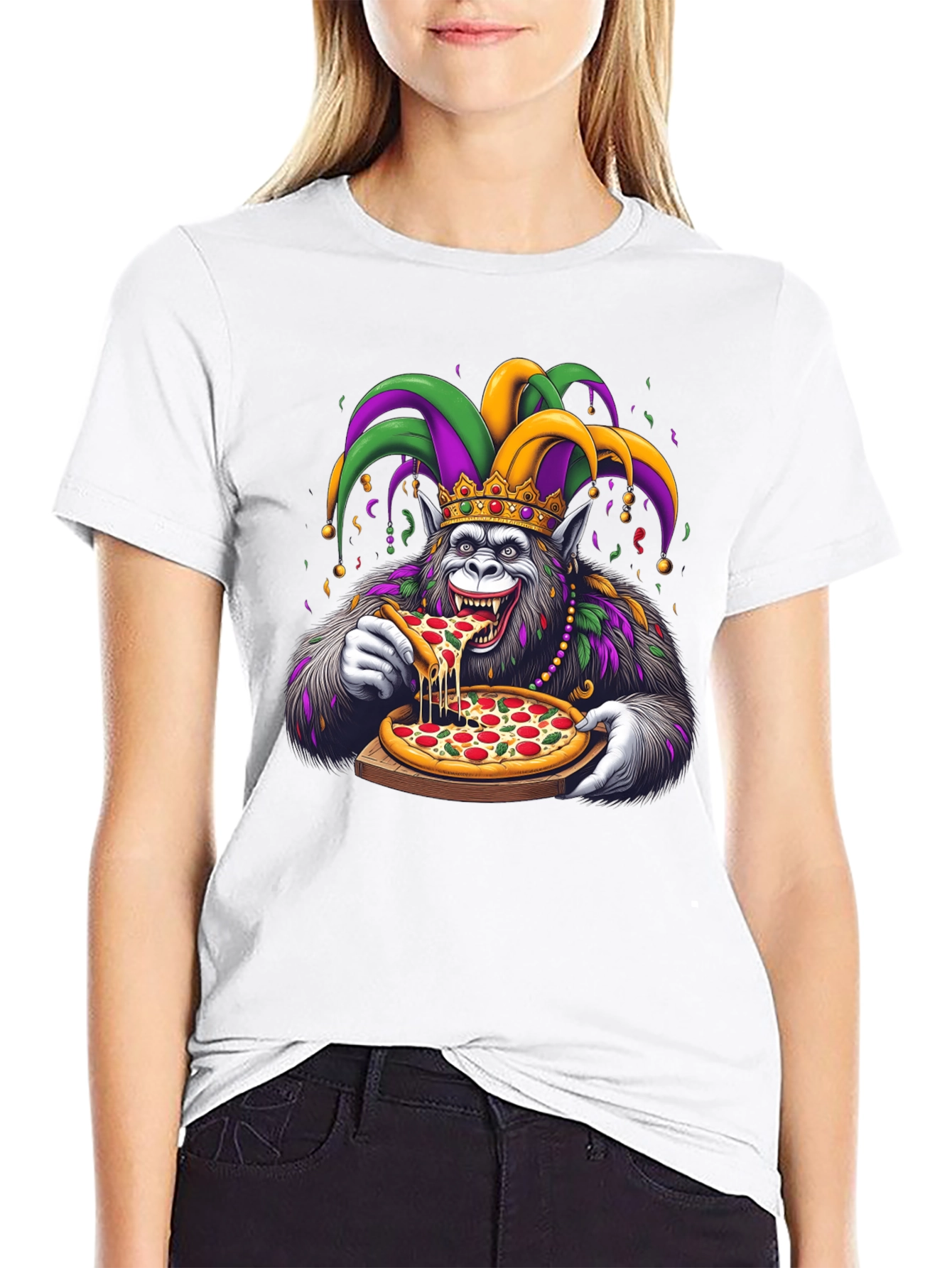 Mardi Gras Pizza T-Shirt - King Cake Day Tee