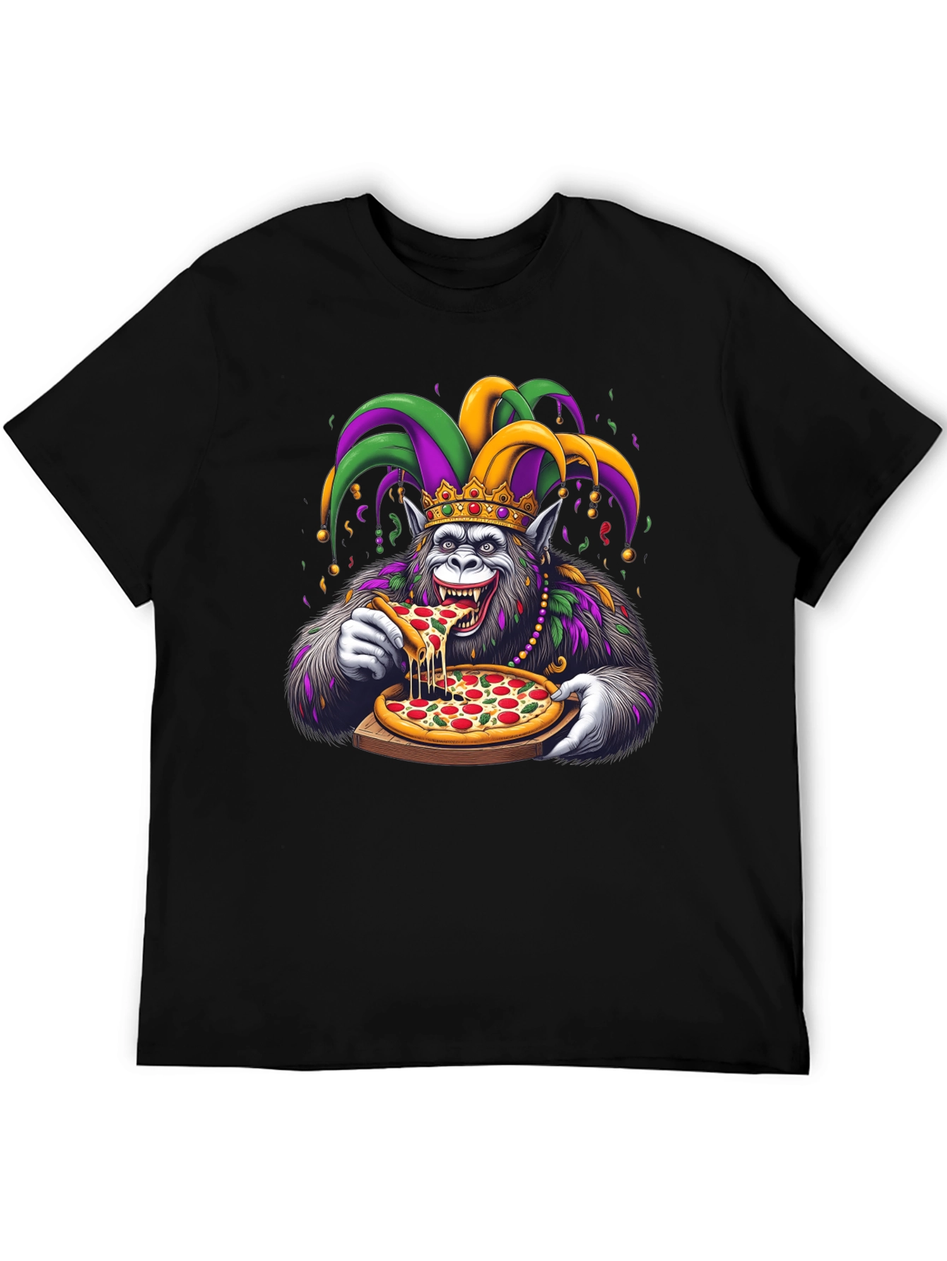 Mardi Gras Pizza T-Shirt - King Cake Day Tee