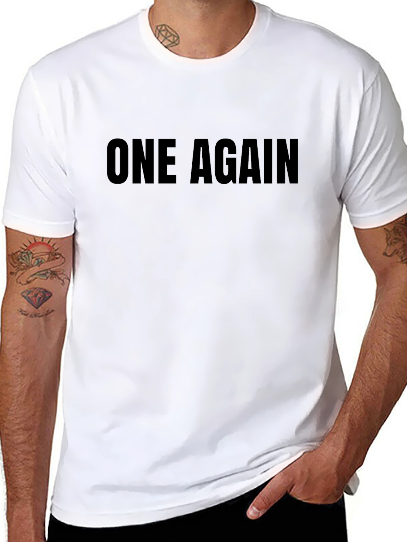 One Again Black Graphic T-Shirt