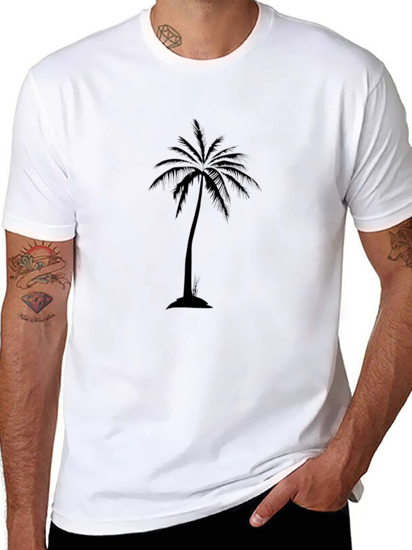 Black Palm Tree Graphic T-Shirt