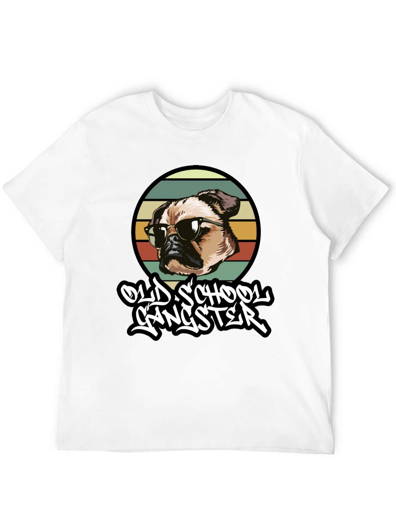 Old School Gangster Dog Graphic T-Shirt