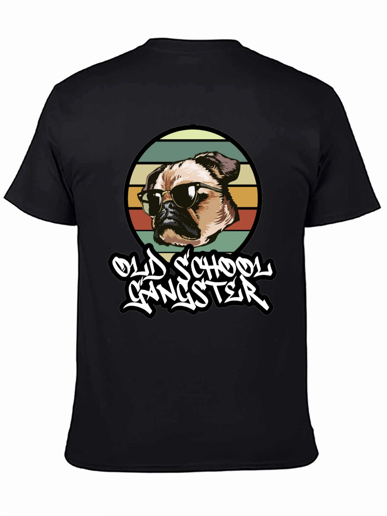 Old School Gangster Dog Graphic T-Shirt