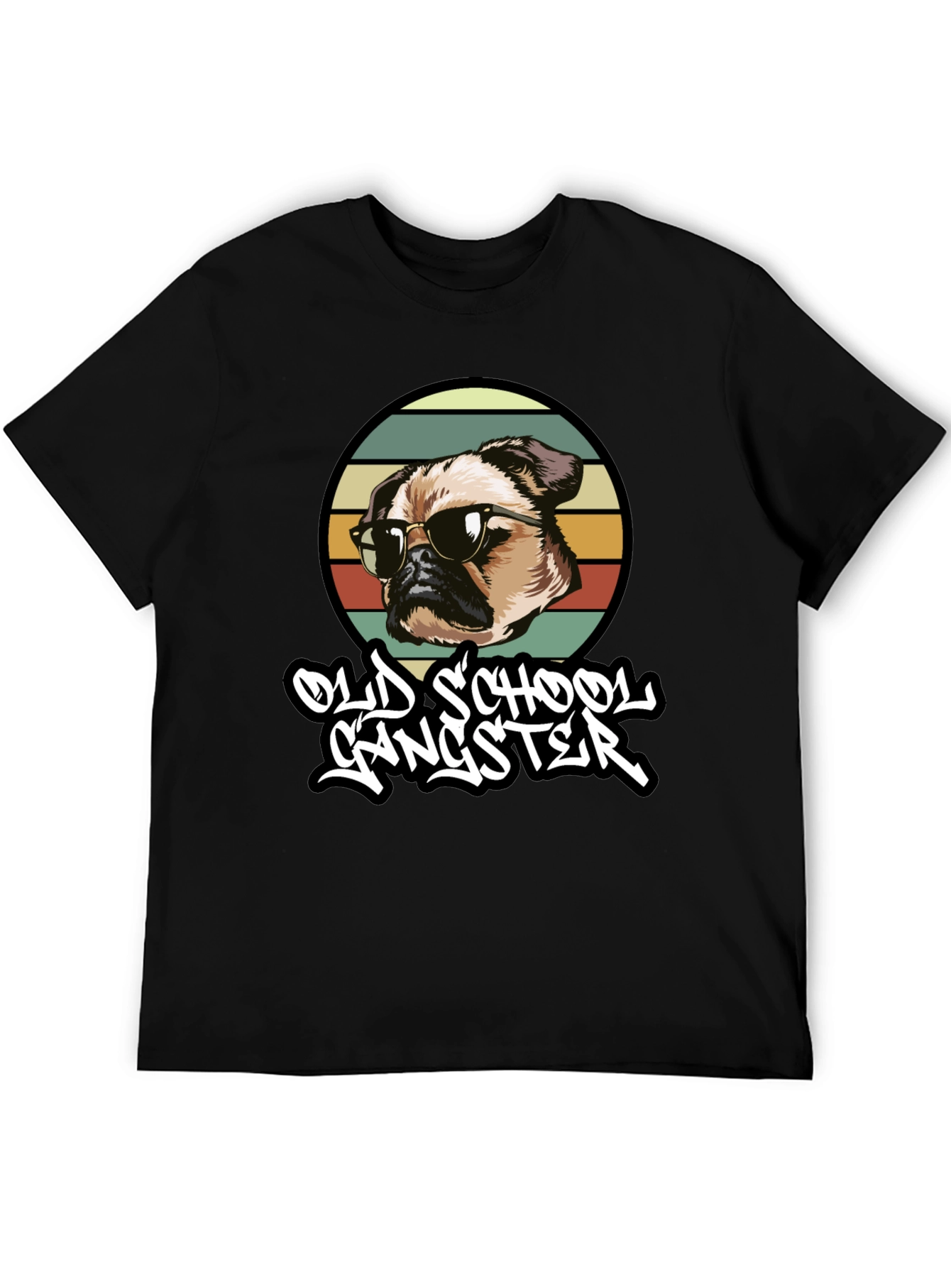 Old School Gangster Dog Graphic T-Shirt
