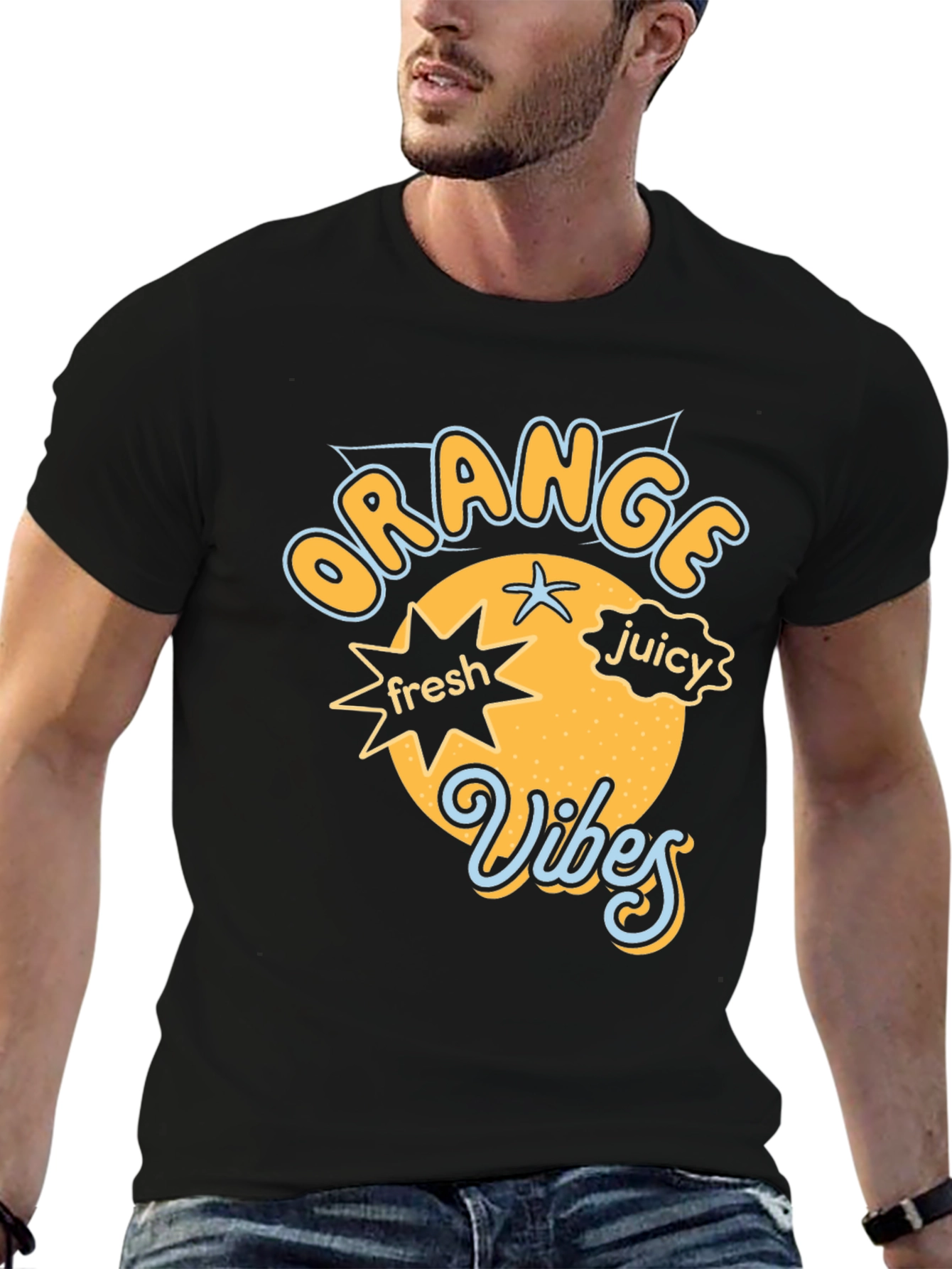 Orange Vibes Graphic Tee - Fresh & Juicy