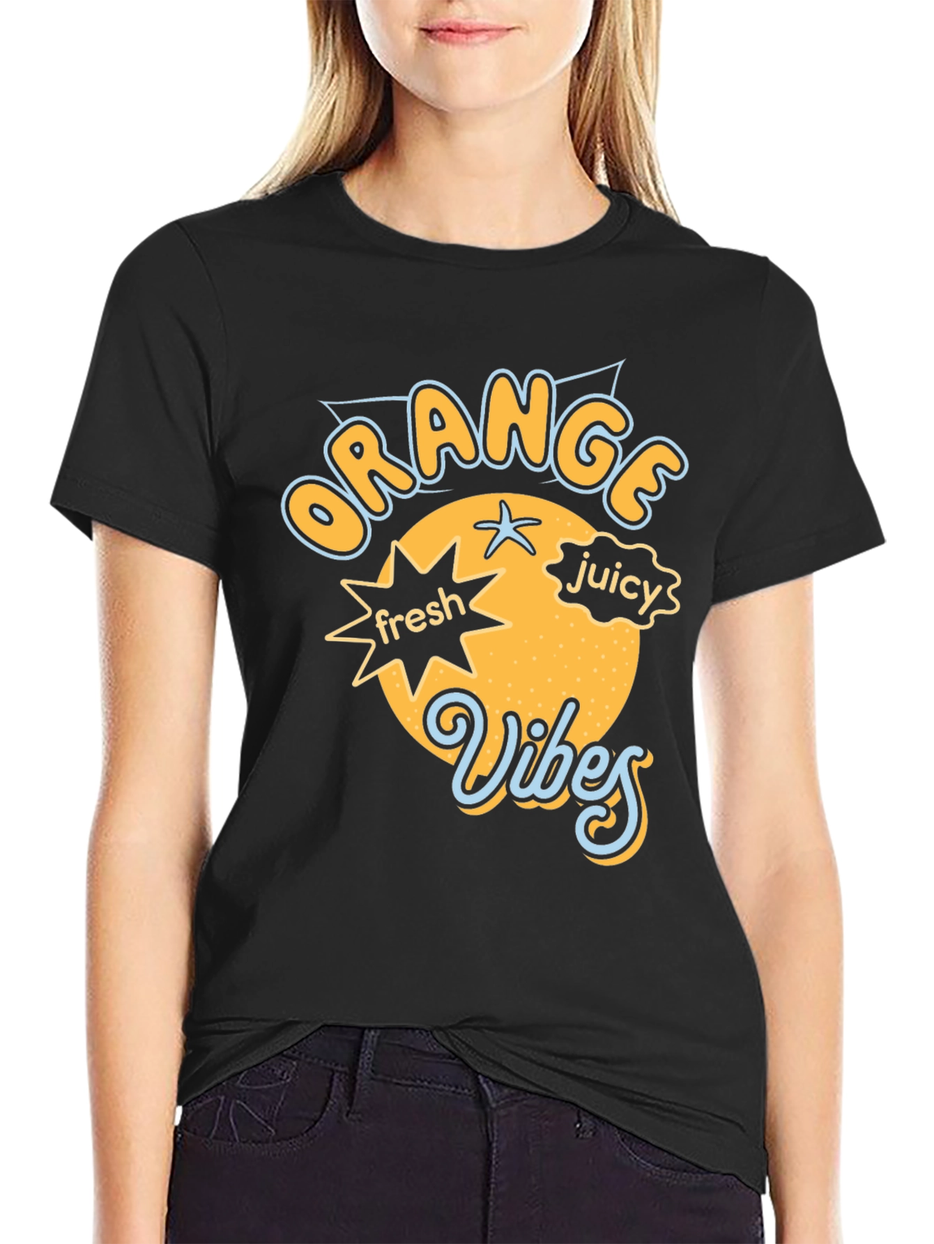 Orange Vibes Graphic Tee - Fresh & Juicy