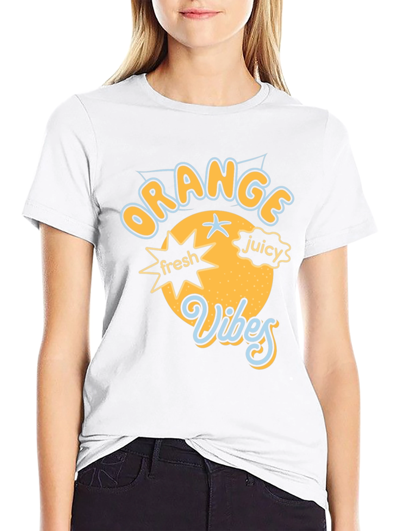 Orange Vibes Graphic Tee - Fresh & Juicy