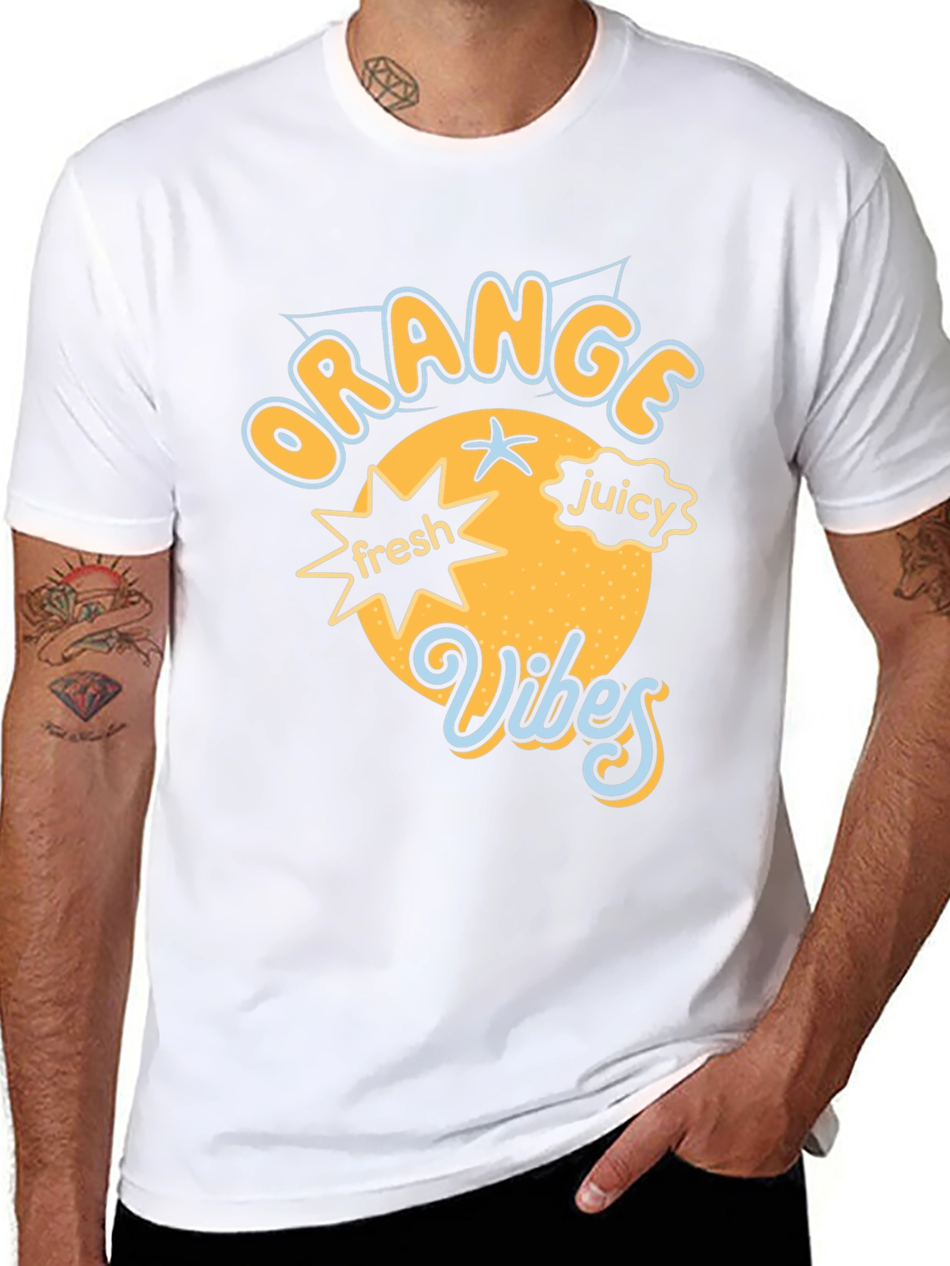 Orange Vibes Graphic Tee - Fresh & Juicy