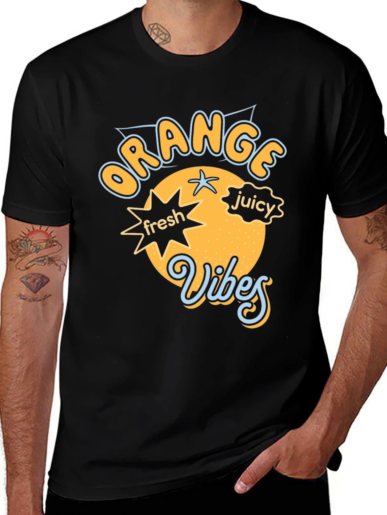 Orange Vibes Graphic Tee - Fresh & Juicy