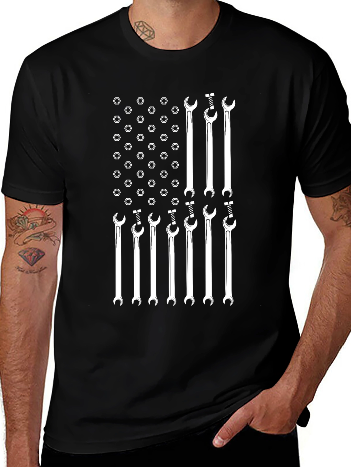 Mechanic Flag T-Shirt - Wrench American Pride