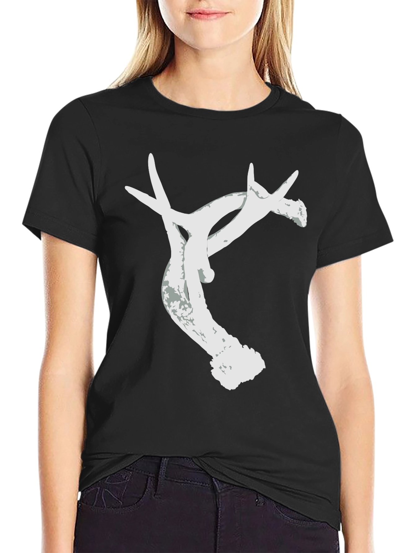 Antler Graphic Tee - Nature Inspired Black T-Shirt