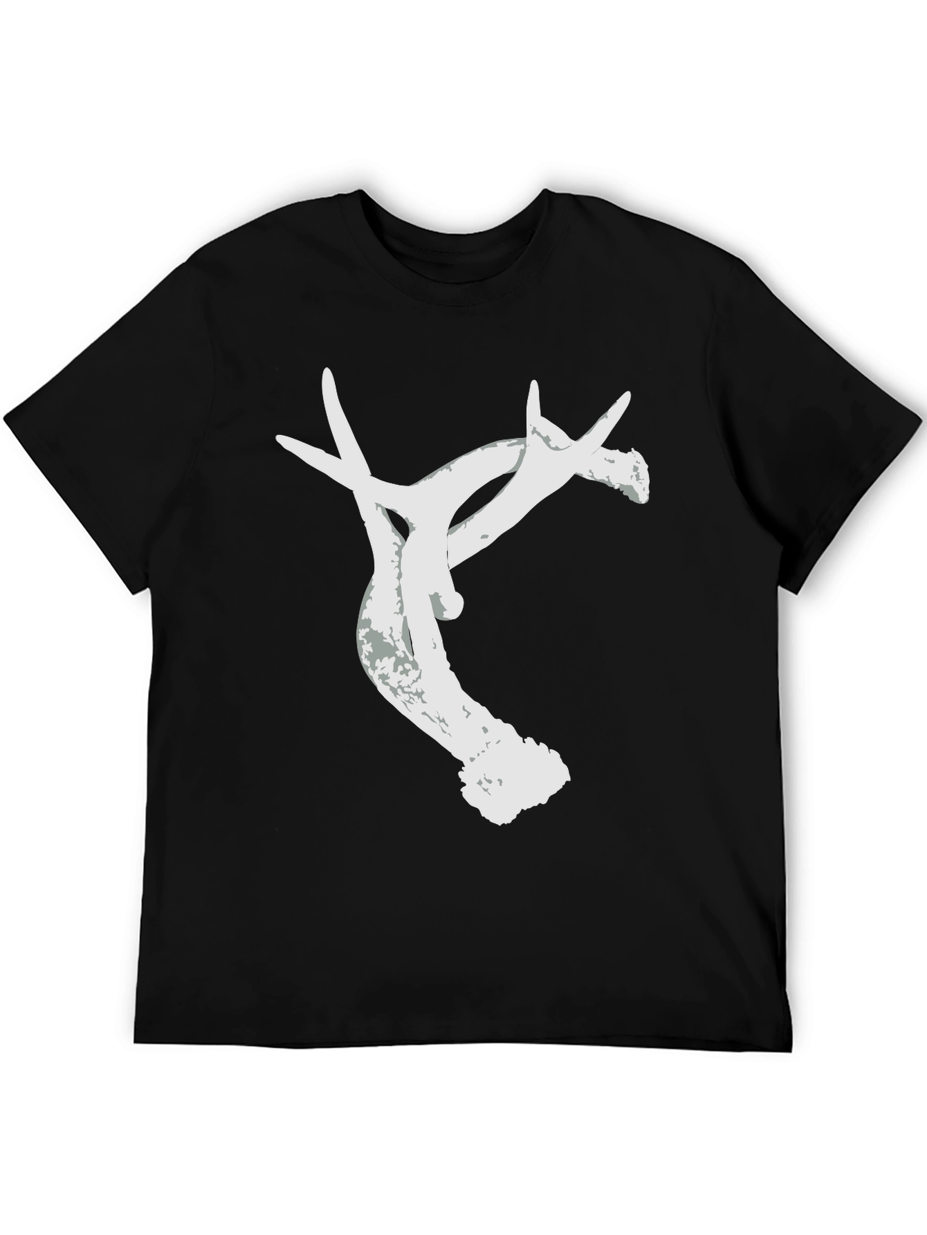Antler Graphic Tee - Nature Inspired Black T-Shirt
