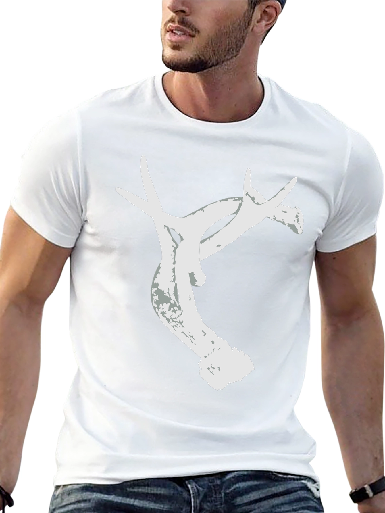 Antler Graphic Tee - Nature Inspired Black T-Shirt
