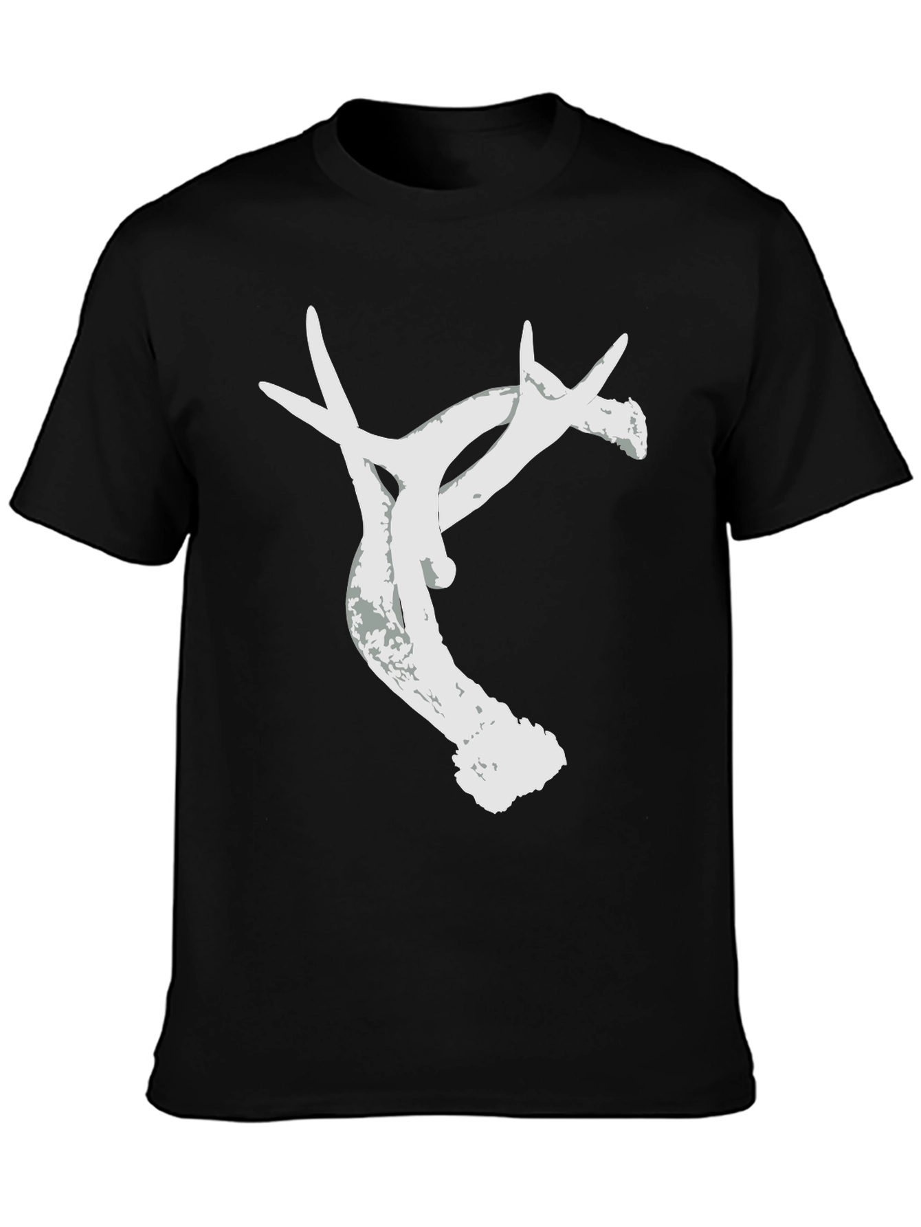 Antler Graphic Tee - Nature Inspired Black T-Shirt