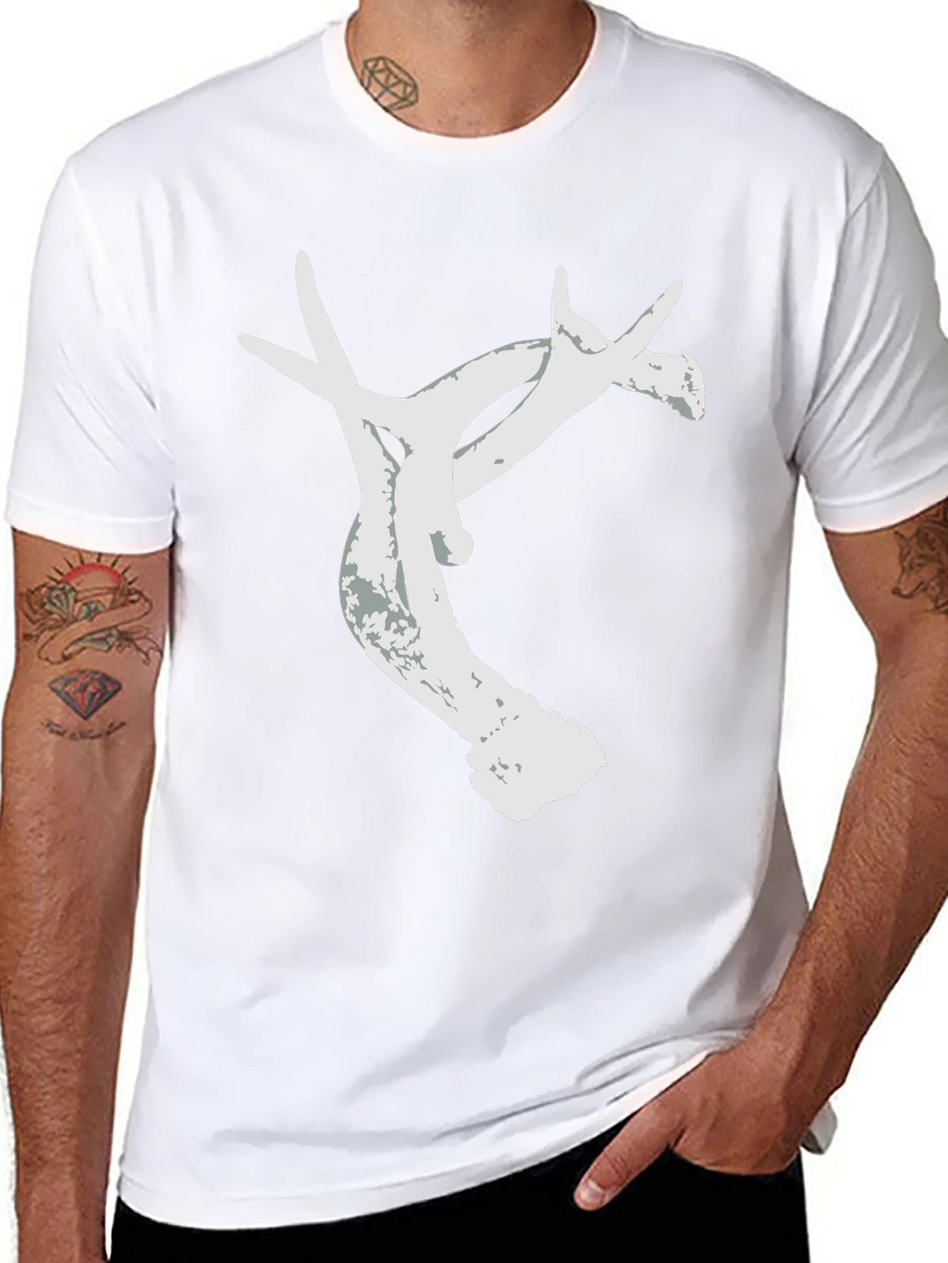 Antler Graphic Tee - Nature Inspired Black T-Shirt