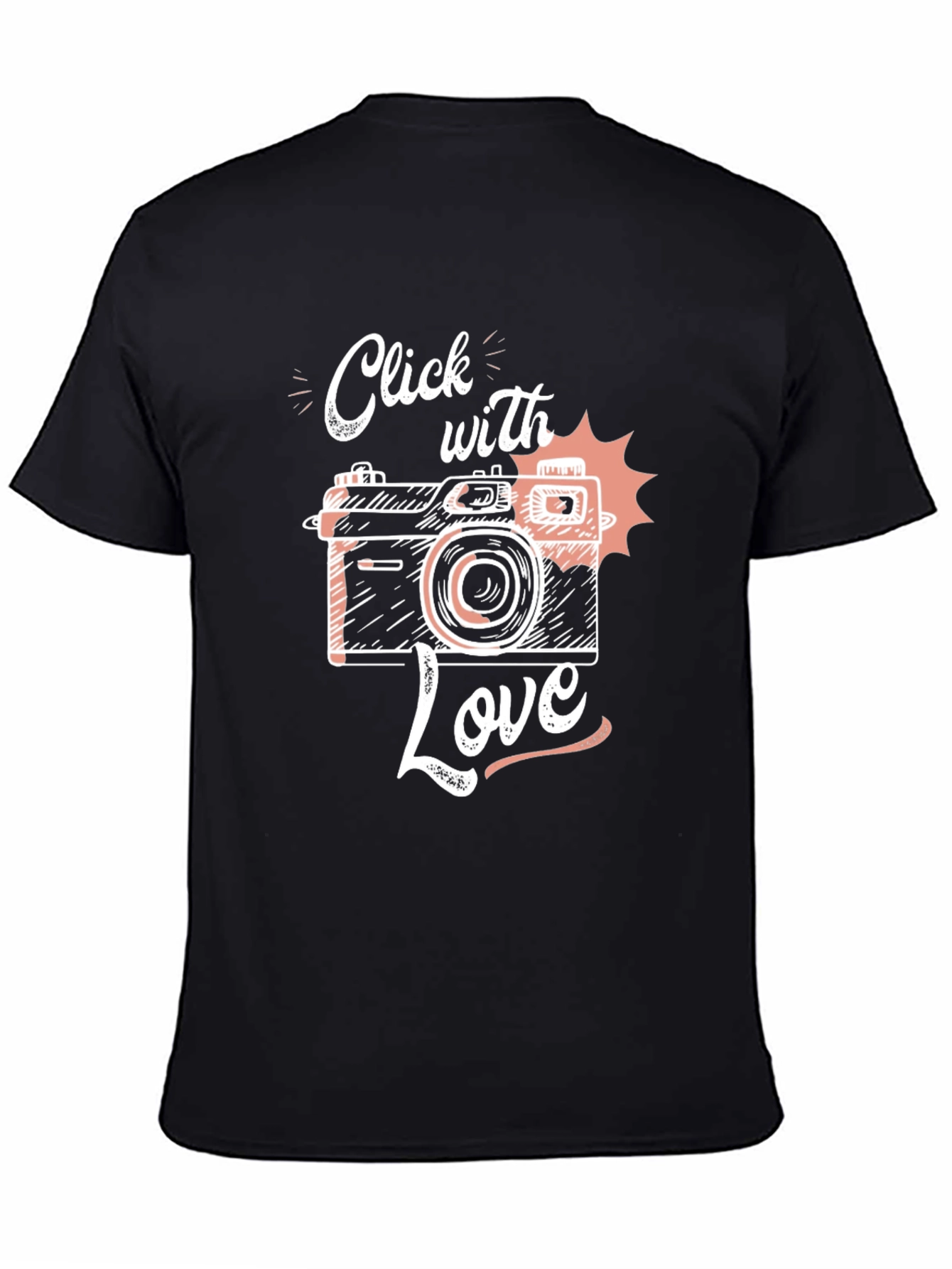 Click With Love Camera Graphic Tee - Black