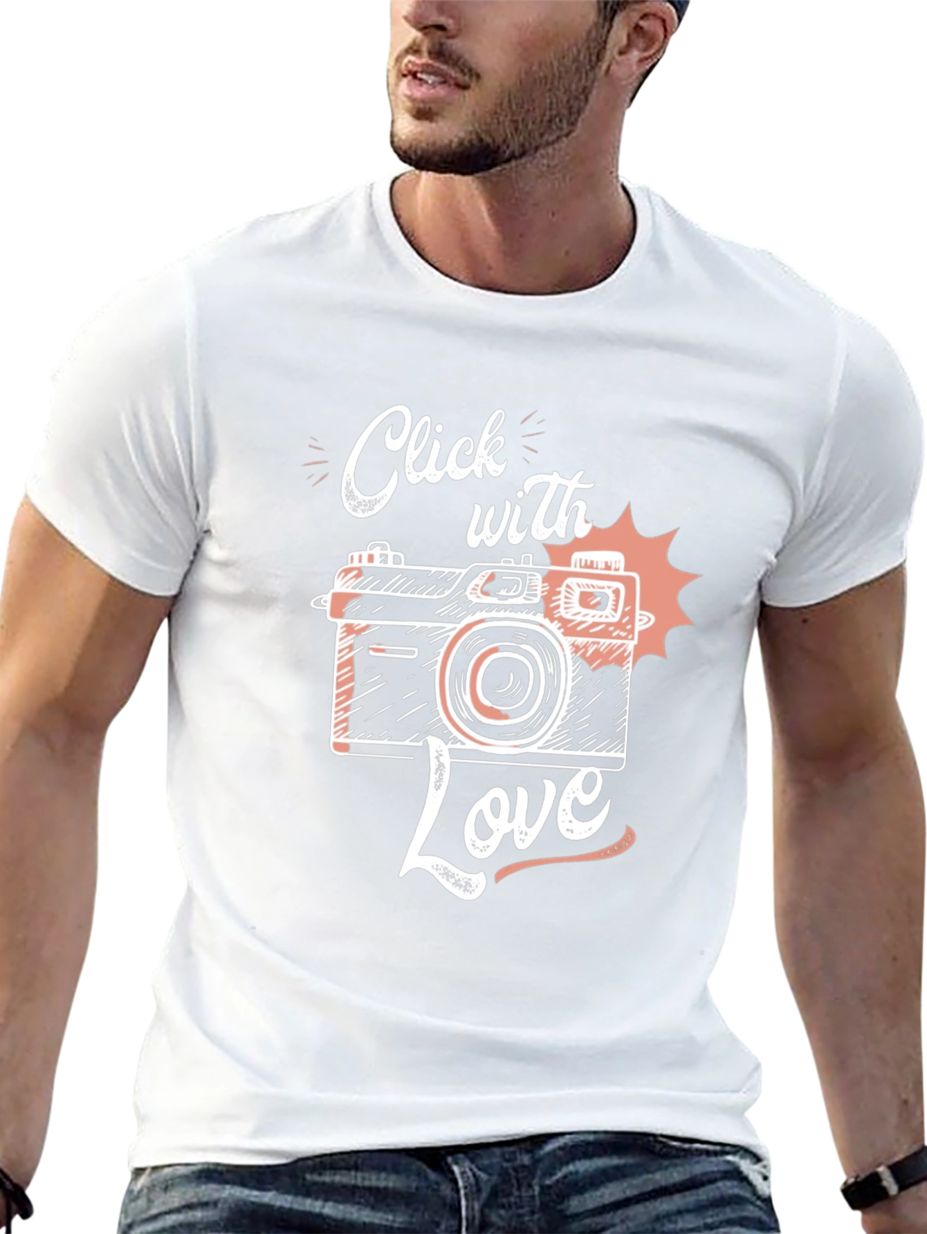 Click With Love Camera Graphic Tee - Black