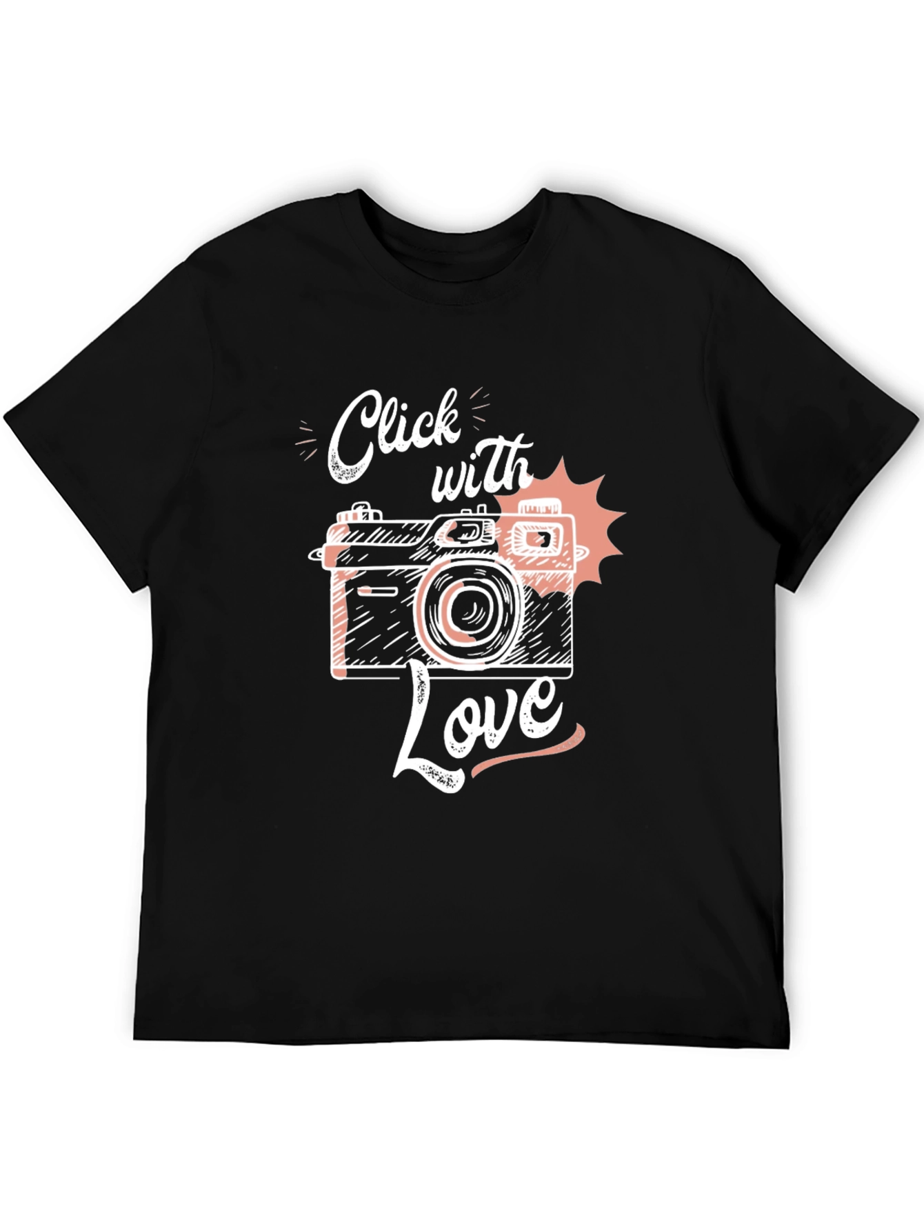 Click With Love Camera Graphic Tee - Black