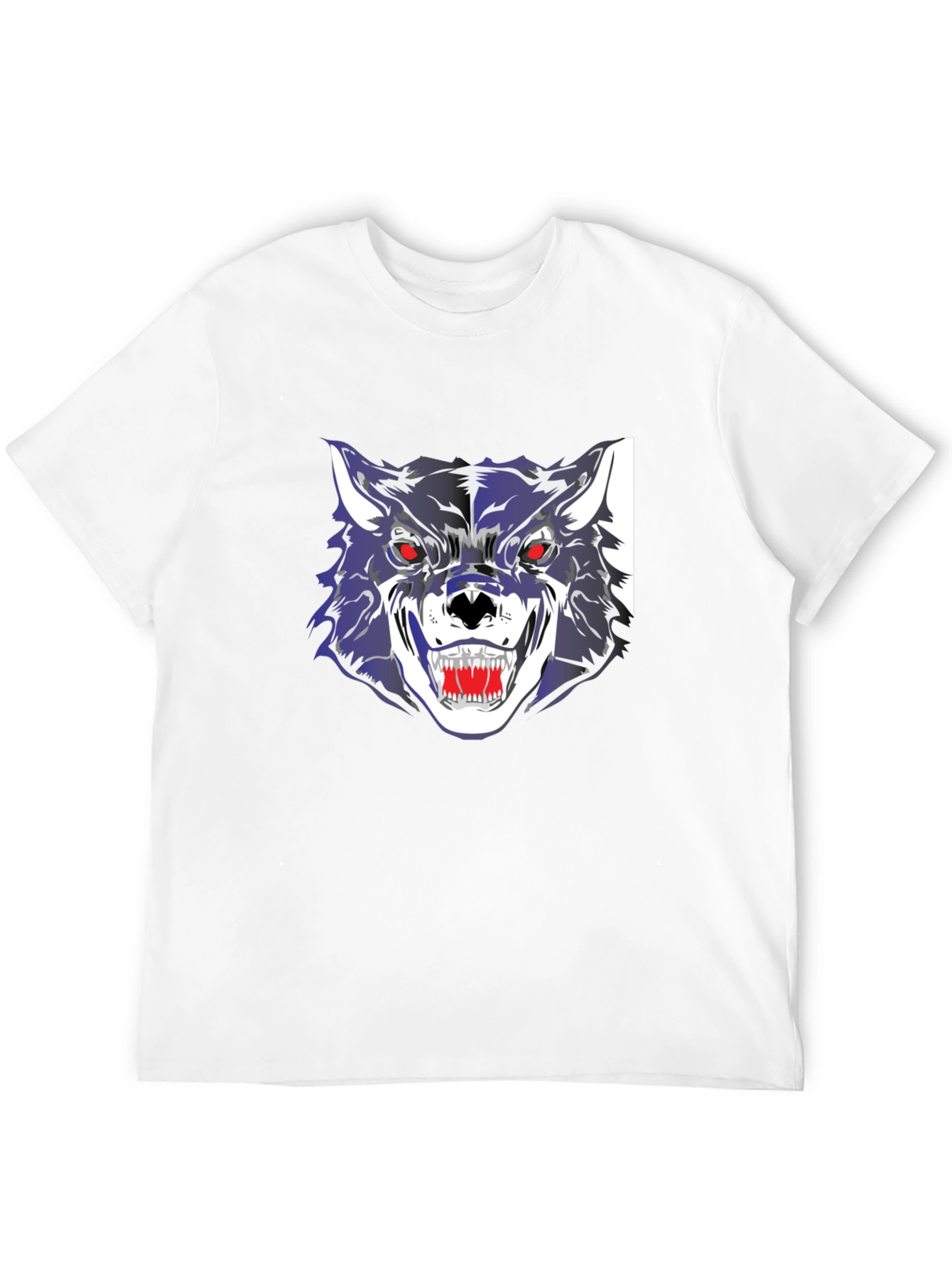 Mens Black Graphic Wolf T-Shirt