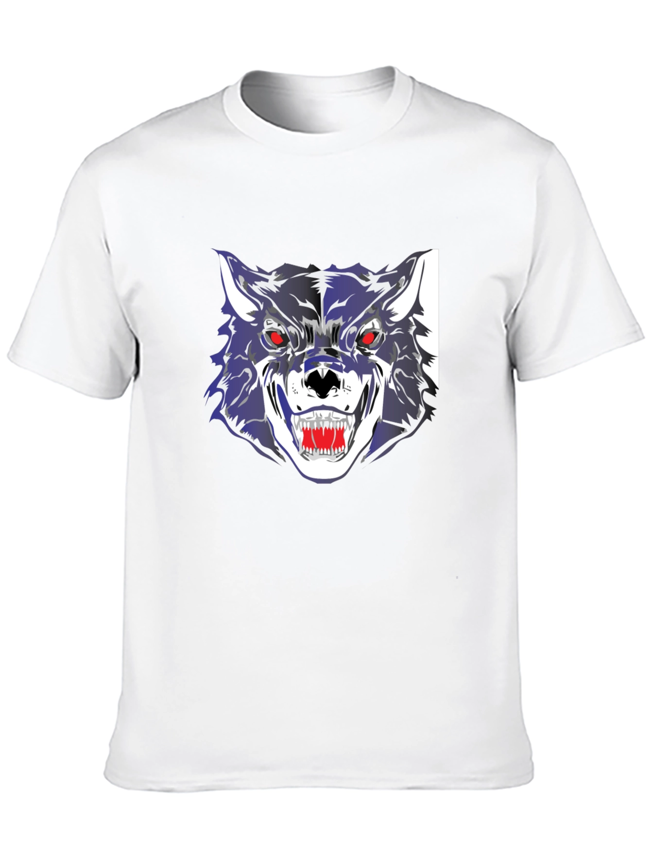 Mens Black Graphic Wolf T-Shirt