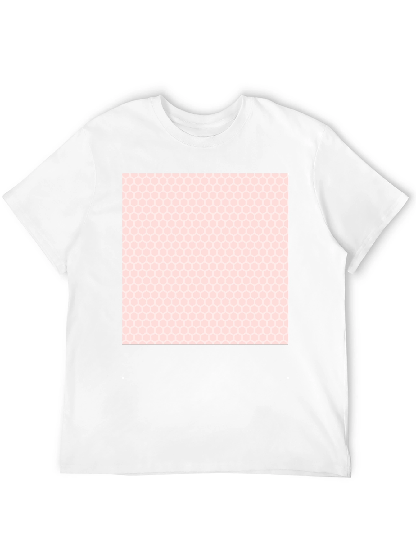 Mens Black T-Shirt with Honeycomb Pattern