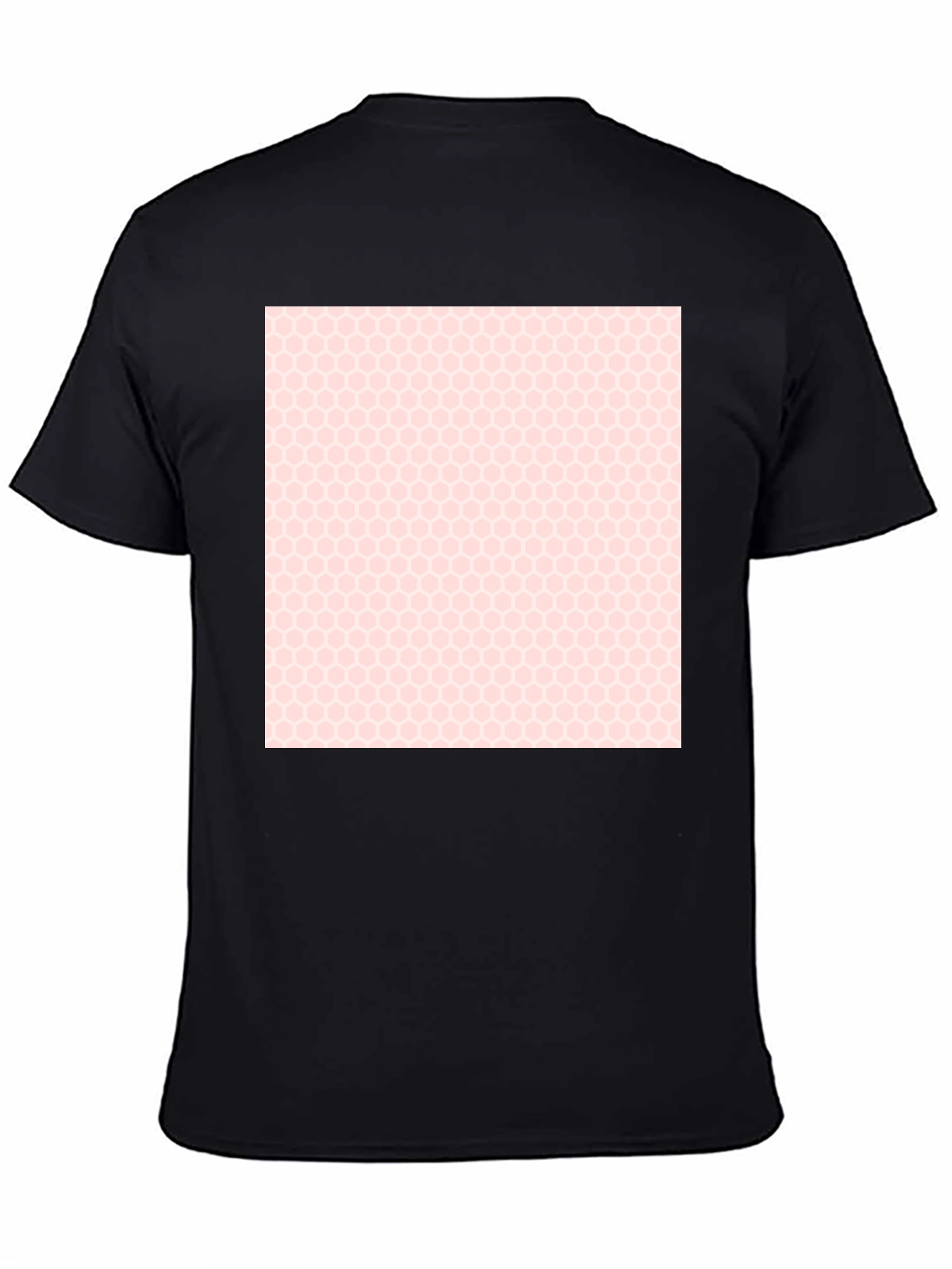 Mens Black T-Shirt with Honeycomb Pattern