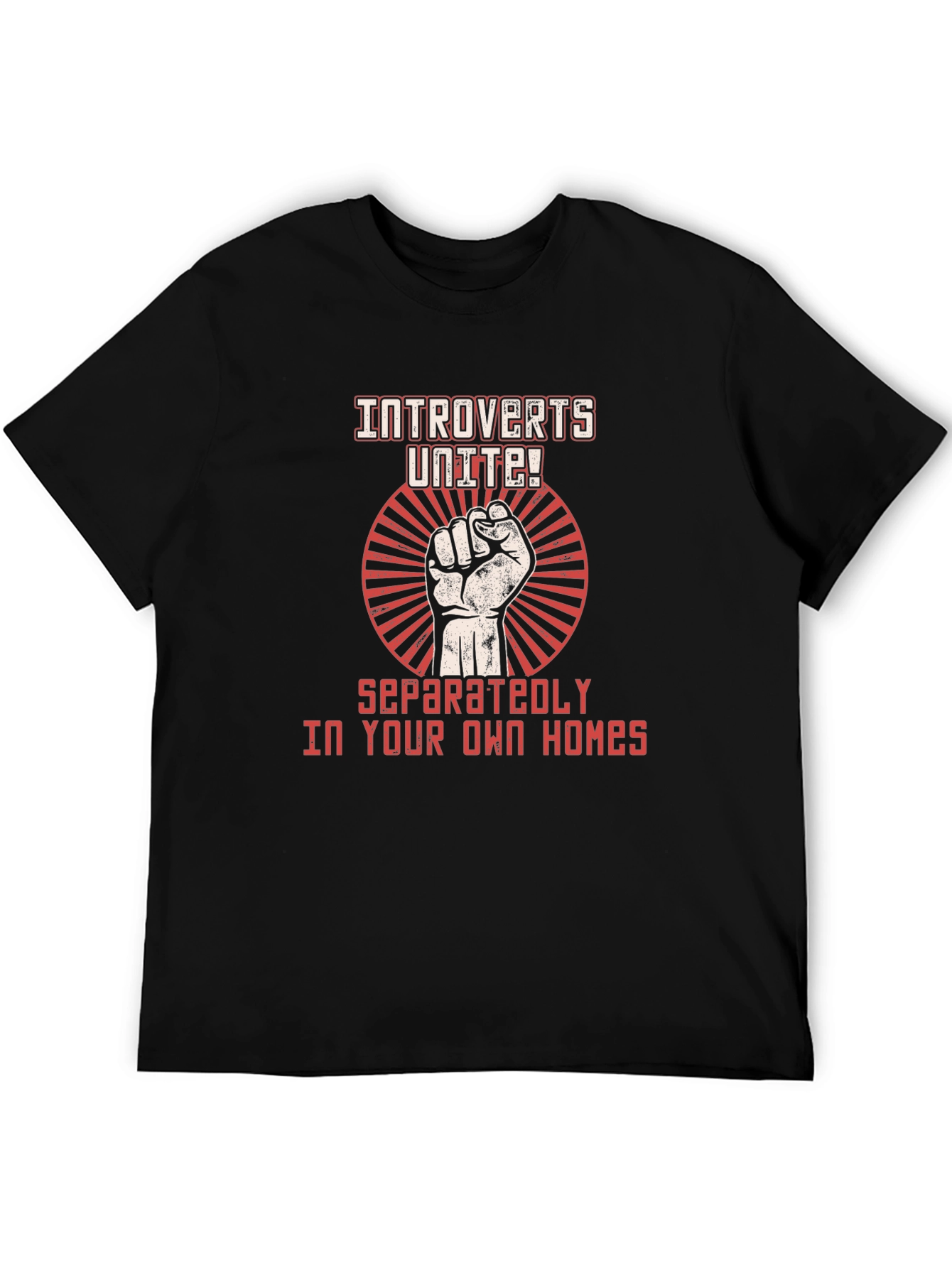 Introverts Unite! Black Graphic T-Shirt