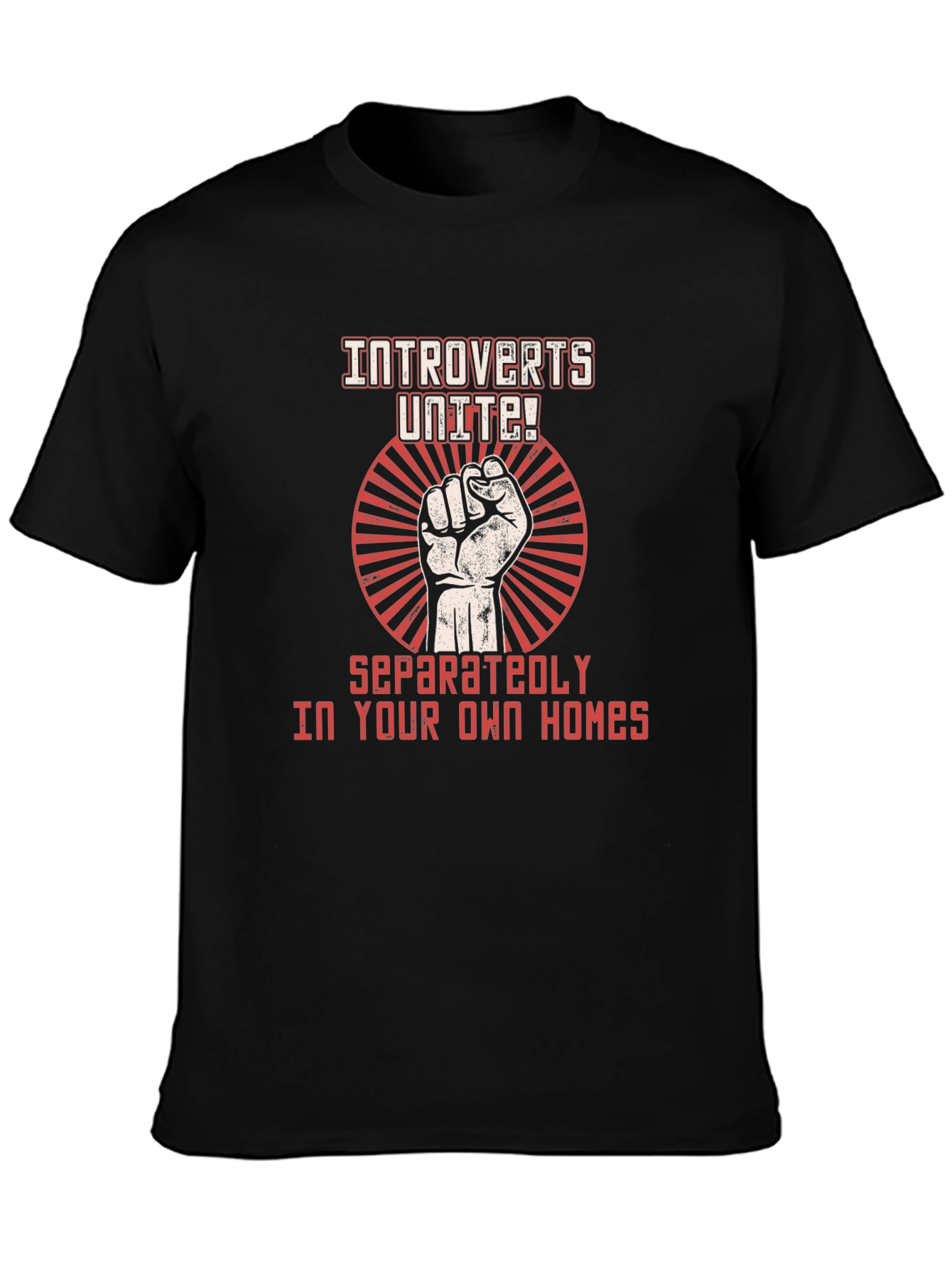 Introverts Unite! Black Graphic T-Shirt