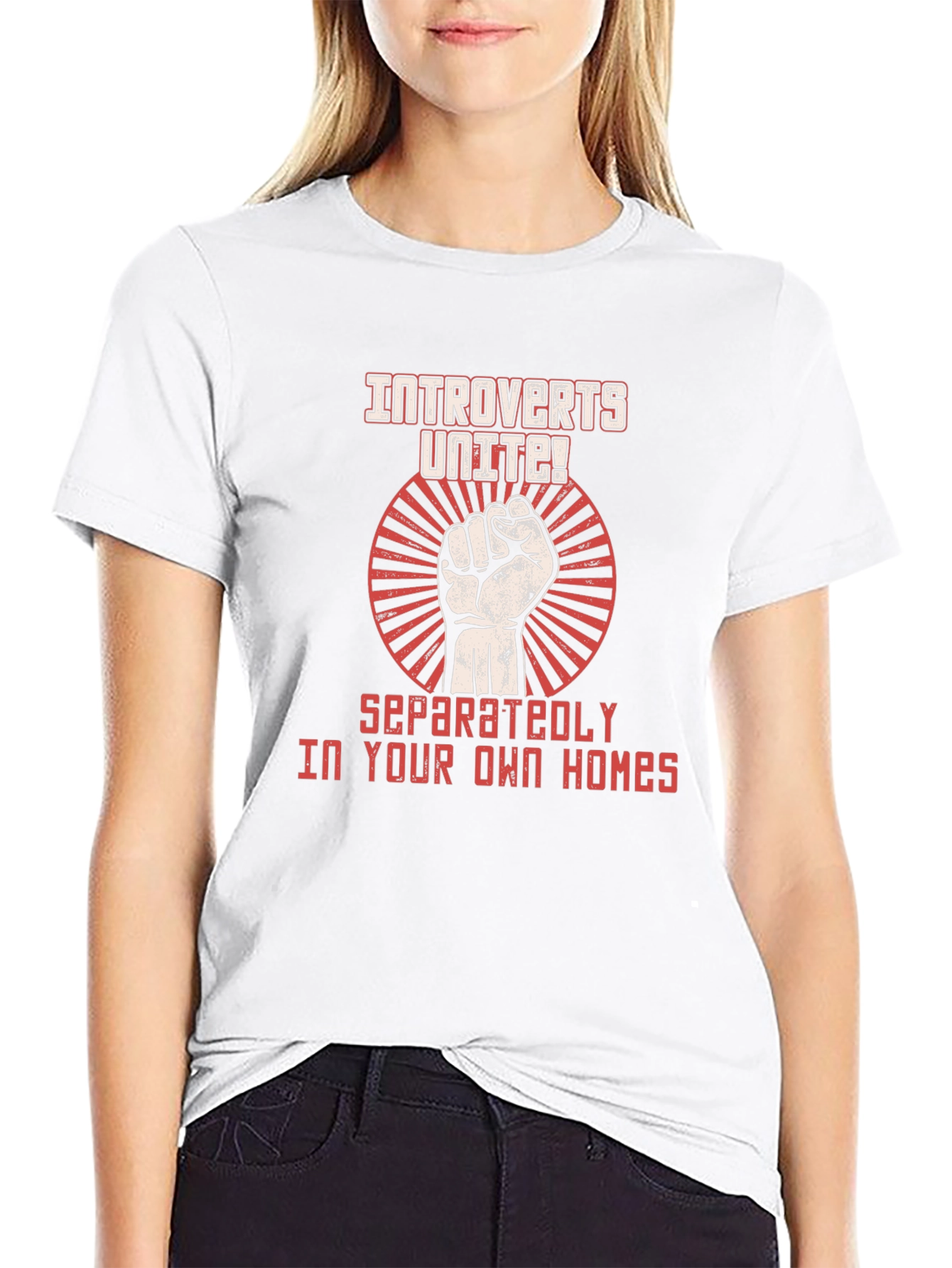Introverts Unite! Black Graphic T-Shirt