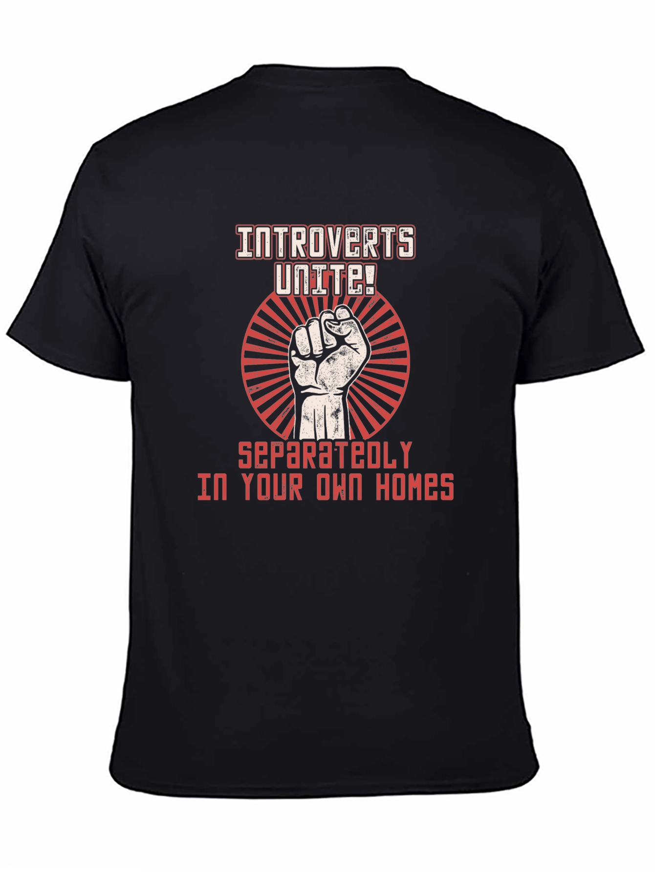 Introverts Unite! Black Graphic T-Shirt