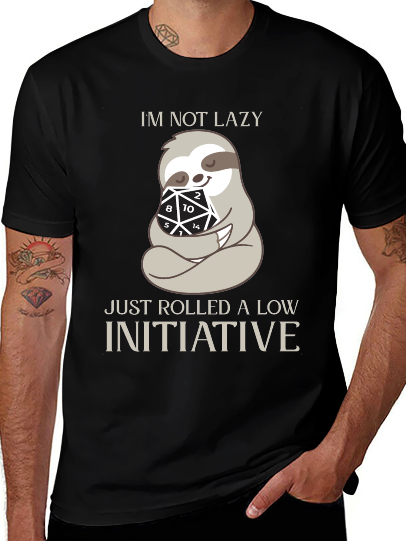 D&D Sloth Initiative T-Shirt - Funny Gamer Tee