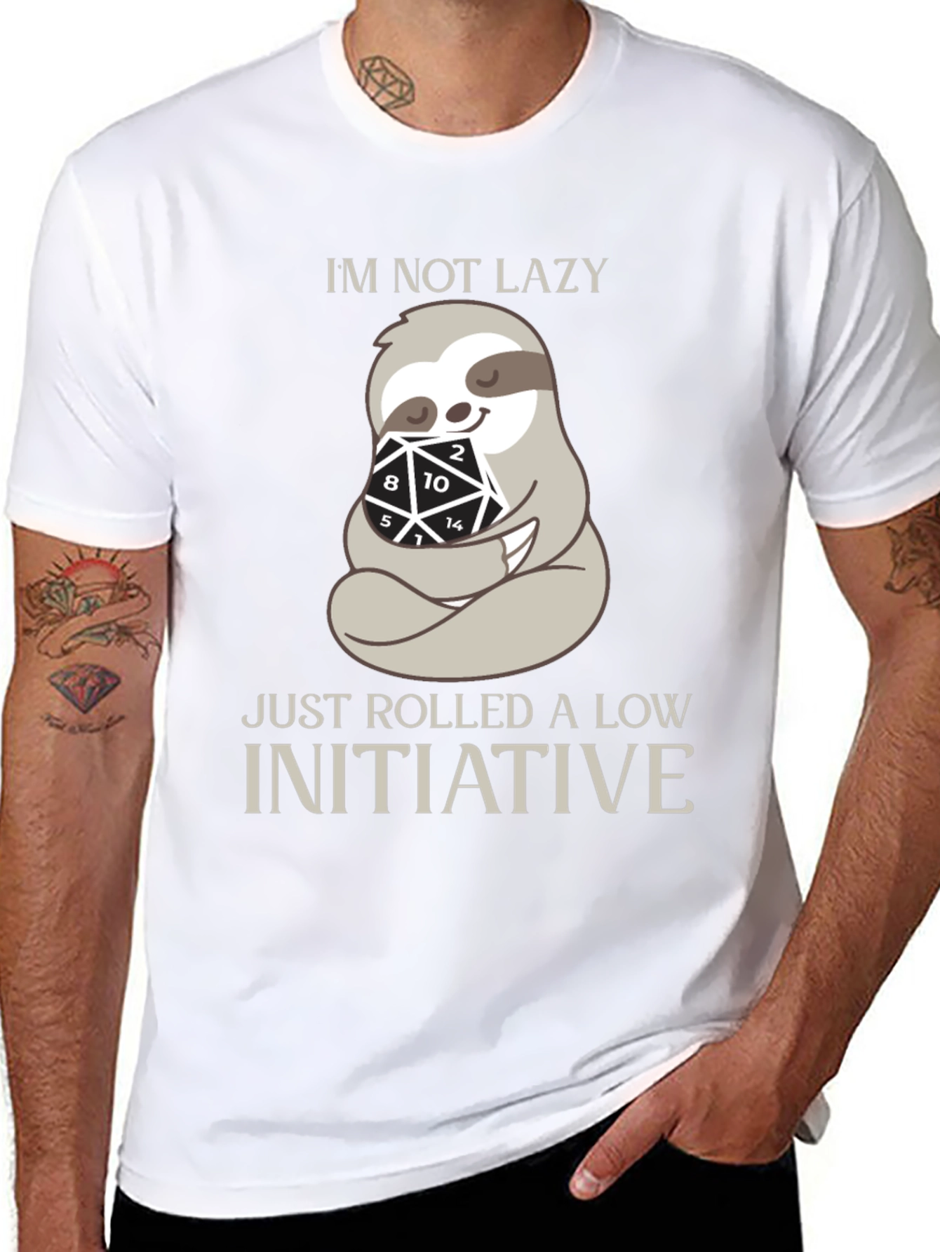 D&D Sloth Initiative T-Shirt - Funny Gamer Tee