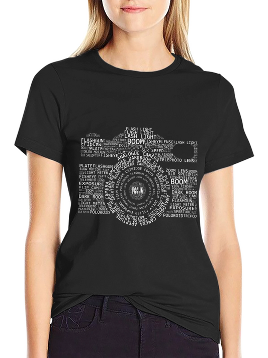 Camera Word Art Graphic Tee - Photography Lover Gift