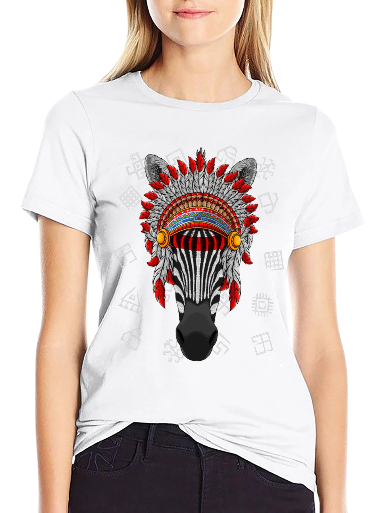 Zebra Headdress Graphic Tee - Unique Animal Print T-Shirt