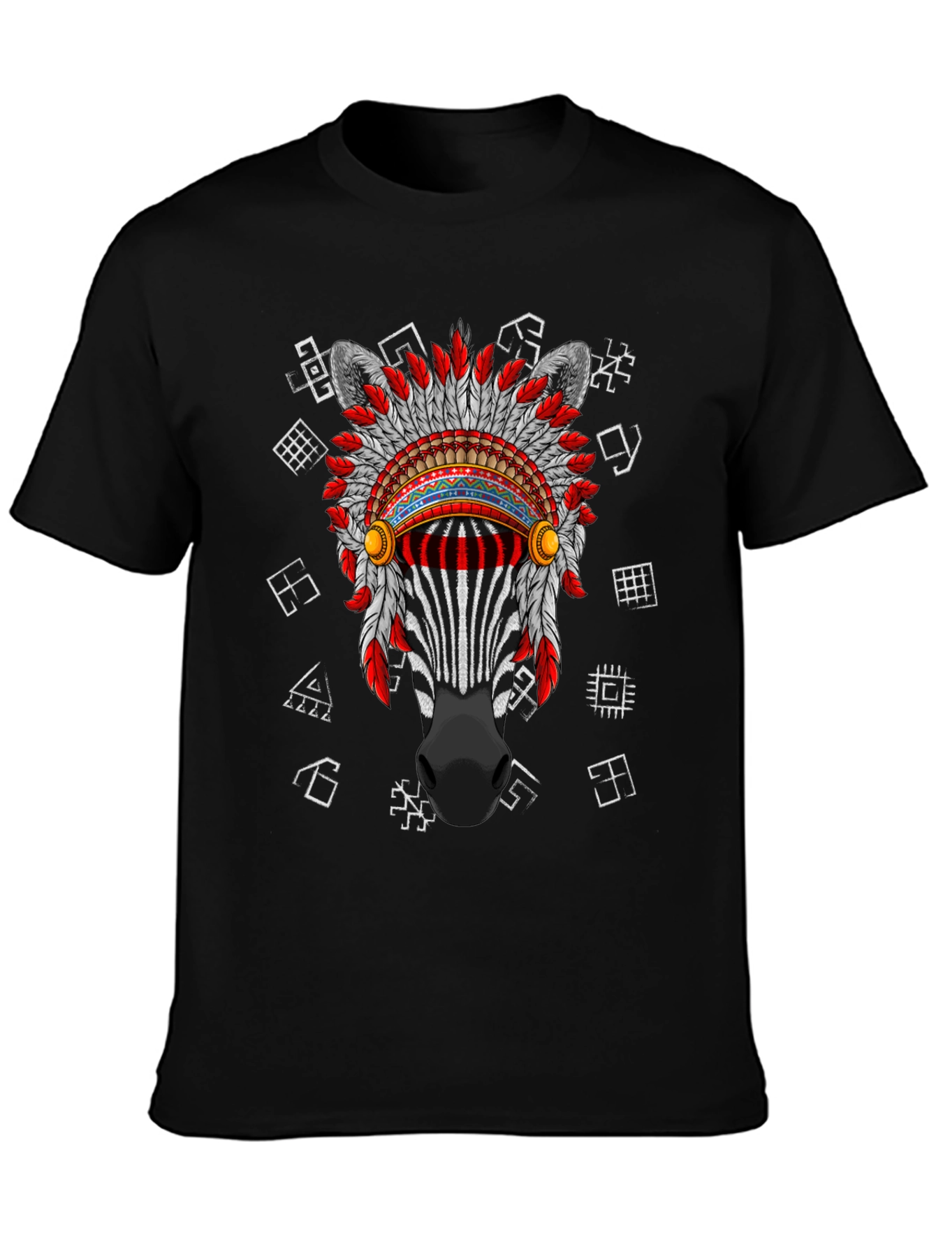 Zebra Headdress Graphic Tee - Unique Animal Print T-Shirt