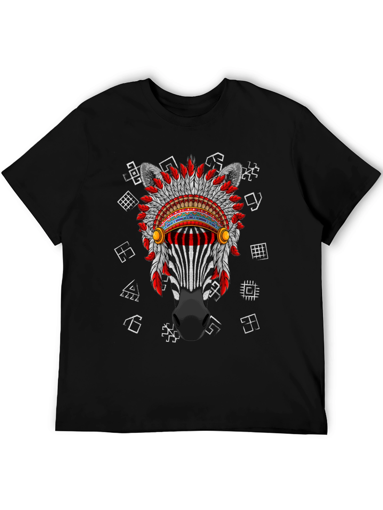Zebra Headdress Graphic Tee - Unique Animal Print T-Shirt