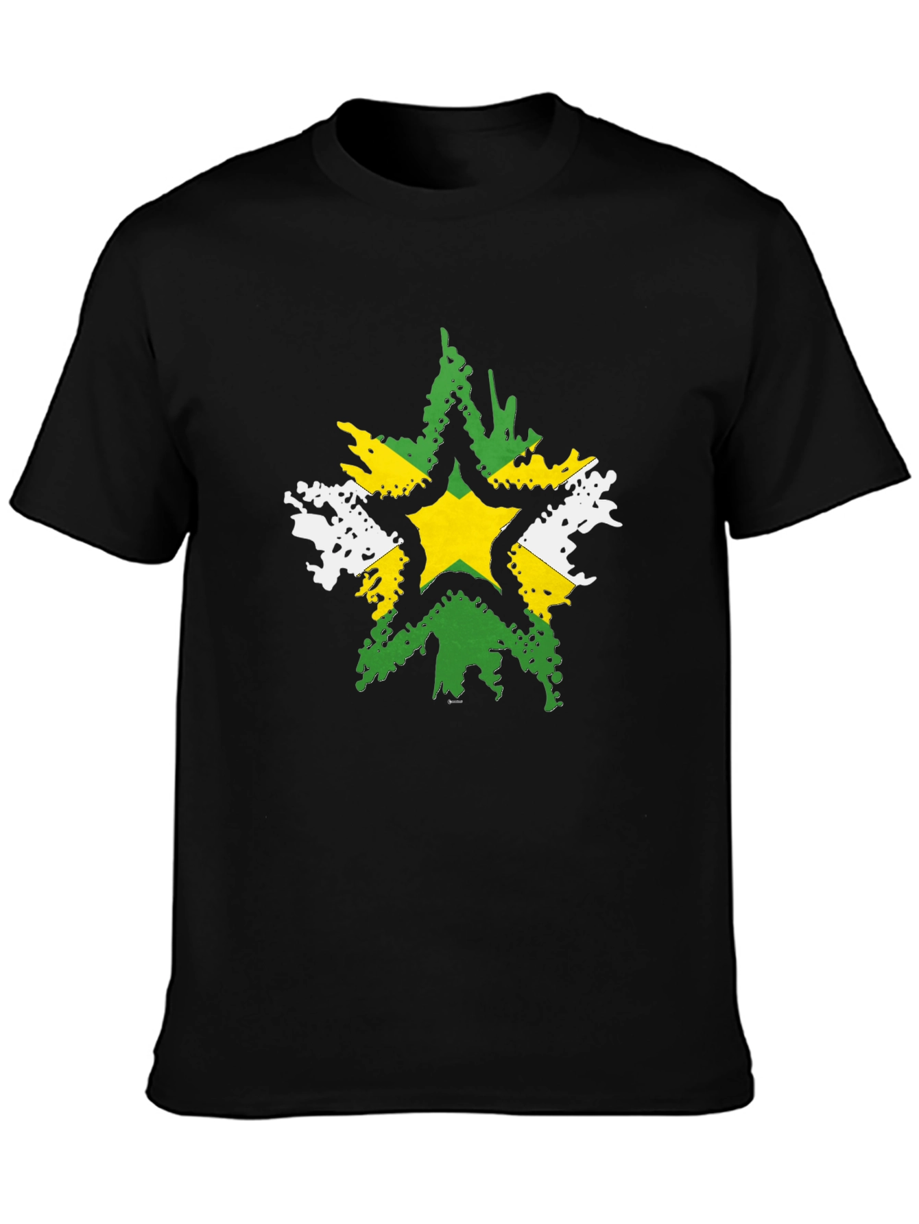 Distressed Star Graphic Black T-Shirt