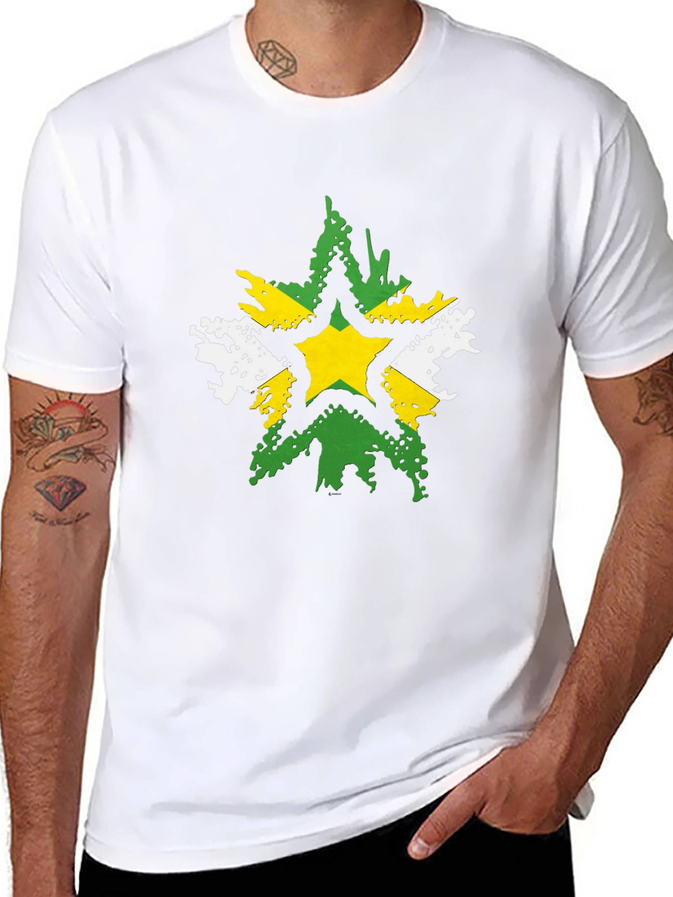 Distressed Star Graphic Black T-Shirt