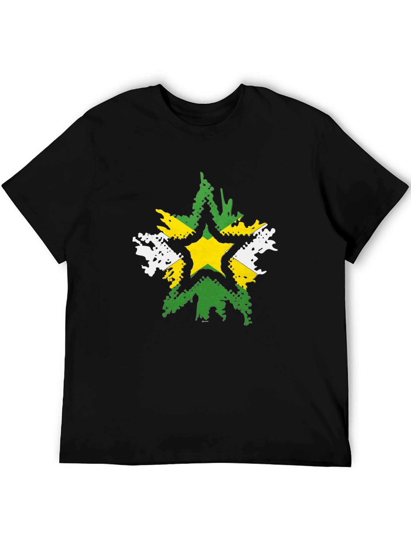 Distressed Star Graphic Black T-Shirt