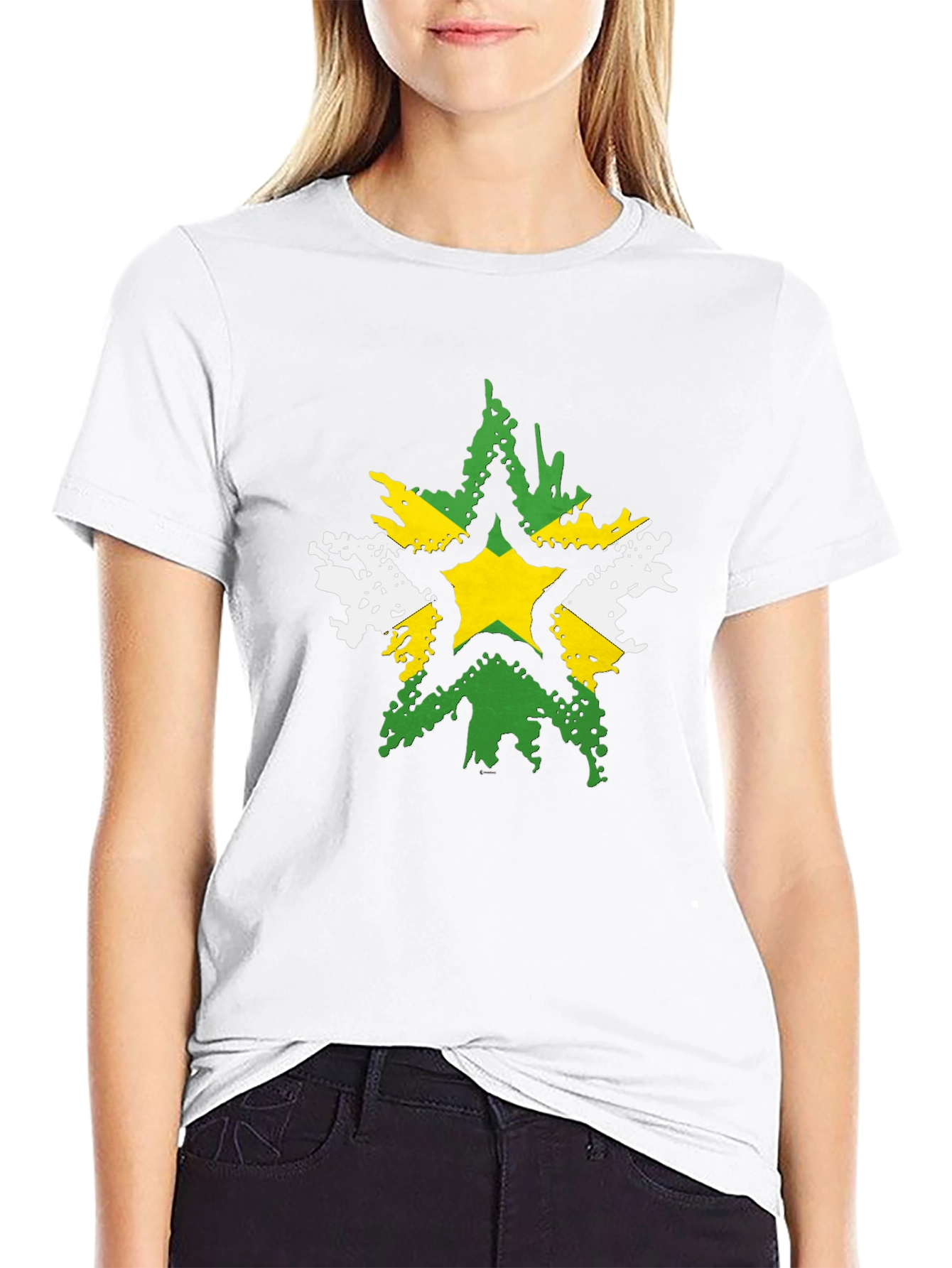 Distressed Star Graphic Black T-Shirt