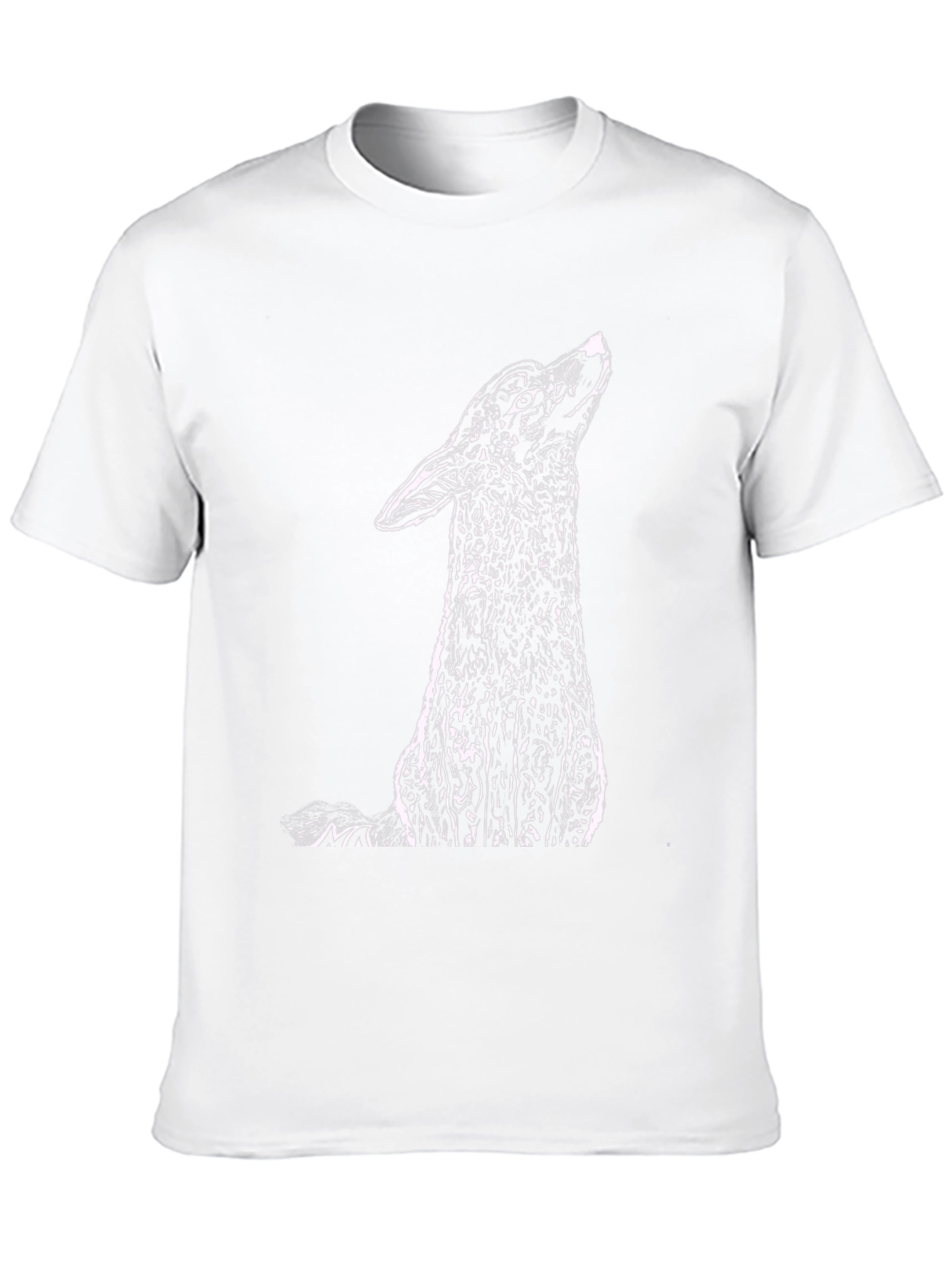 Black T-Shirt with Howling Wolf Graphic