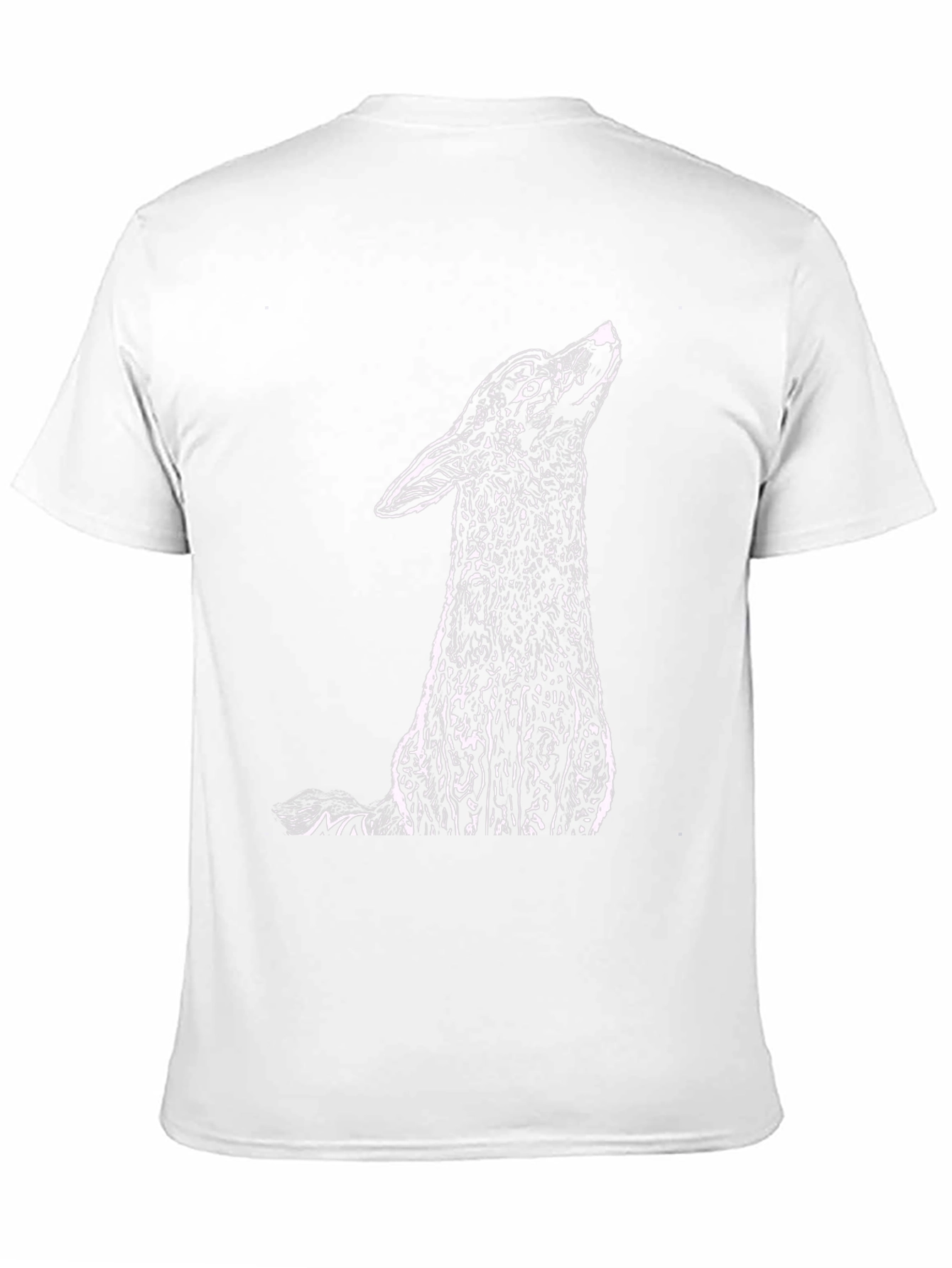 Black T-Shirt with Howling Wolf Graphic