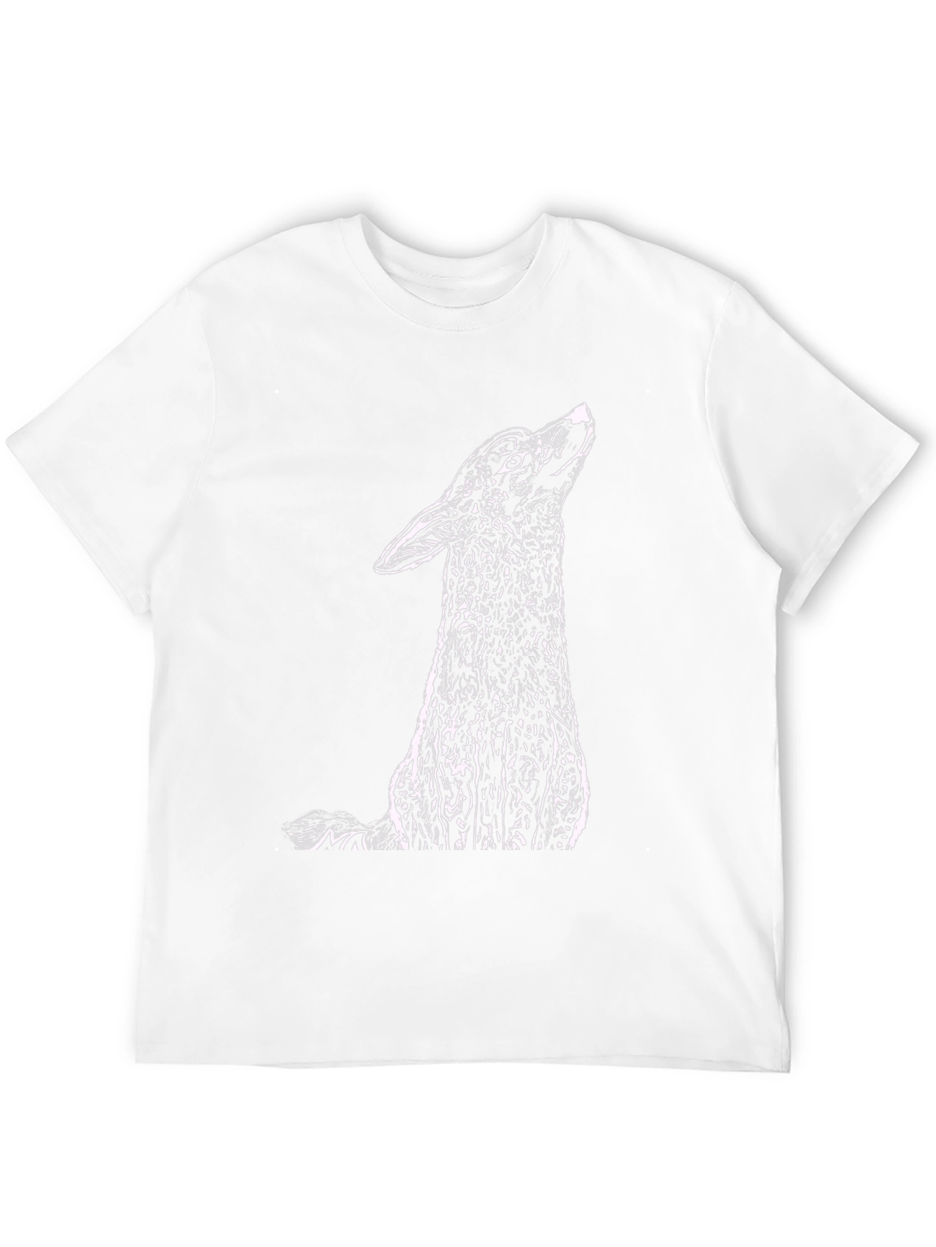 Black T-Shirt with Howling Wolf Graphic