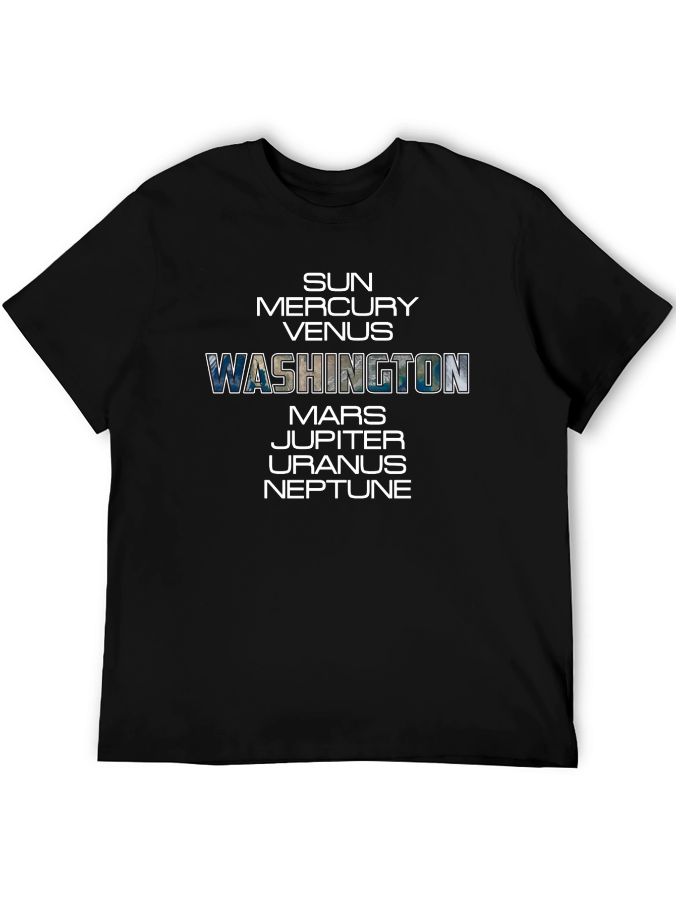 Washington Planets T-Shirt Unisex Black