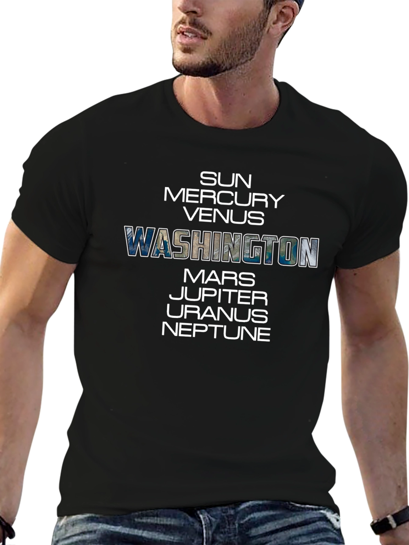 Washington Planets T-Shirt Unisex Black