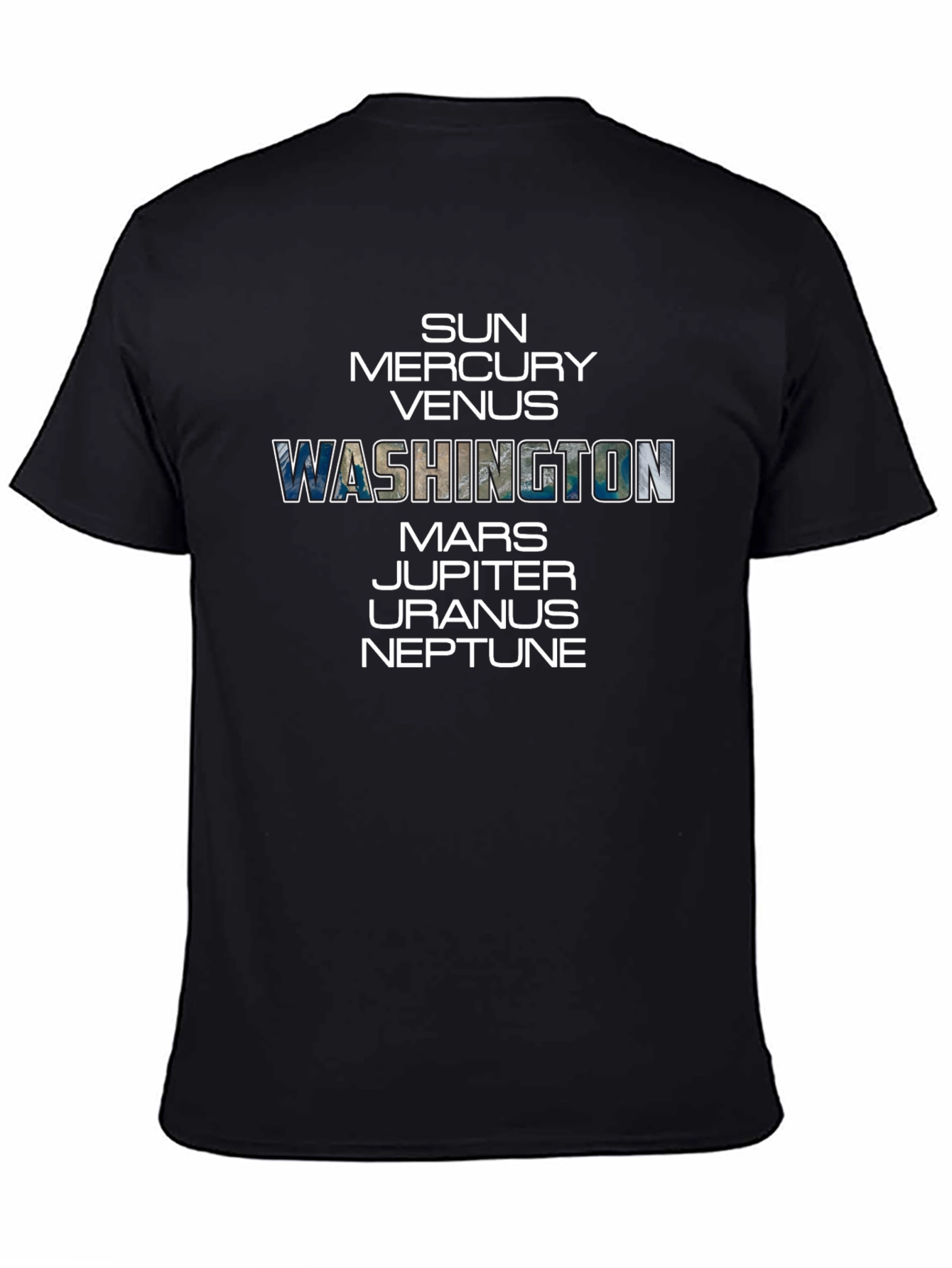 Washington Planets T-Shirt Unisex Black