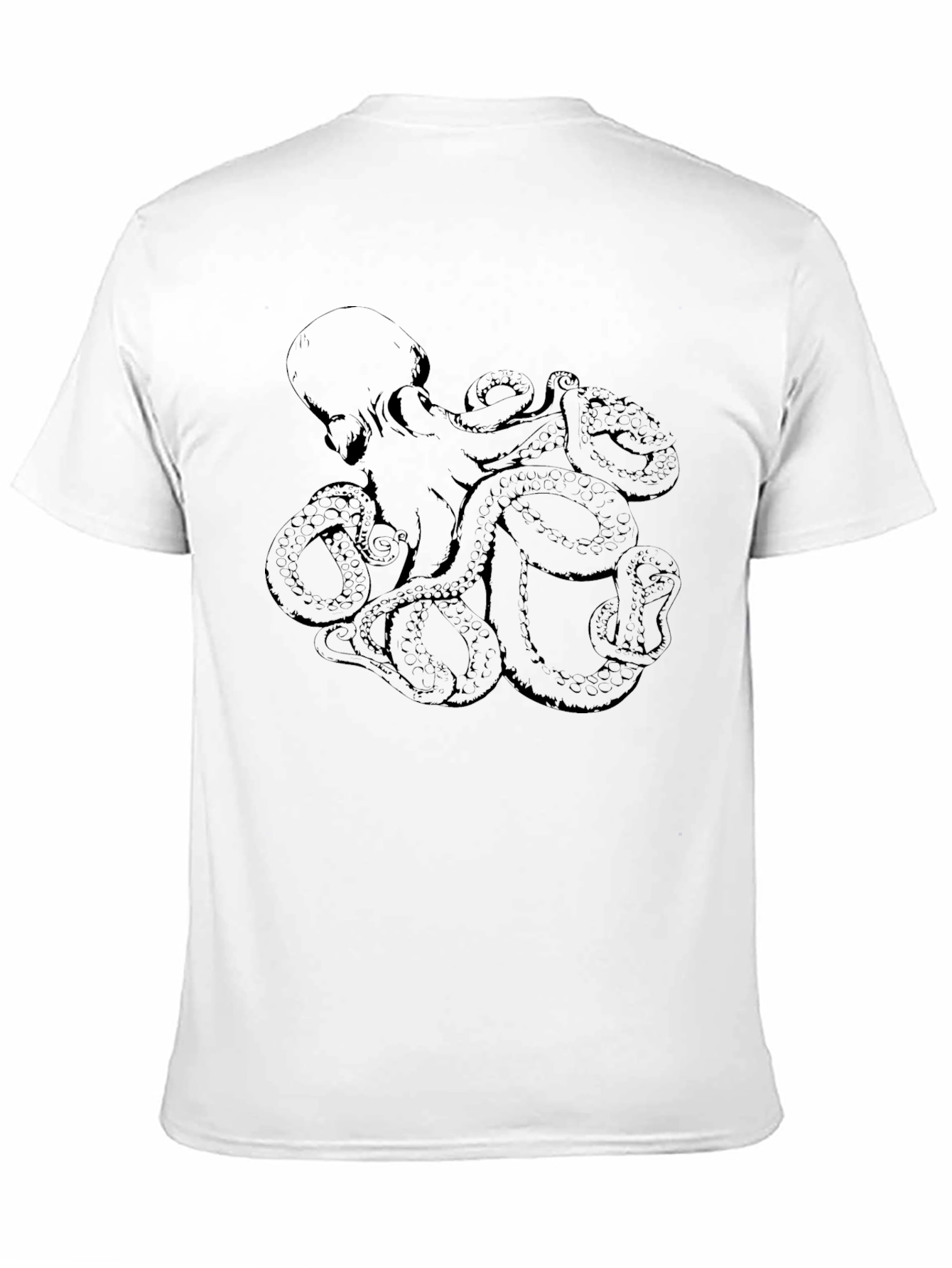 Octopus Graphic Print Black T-Shirt