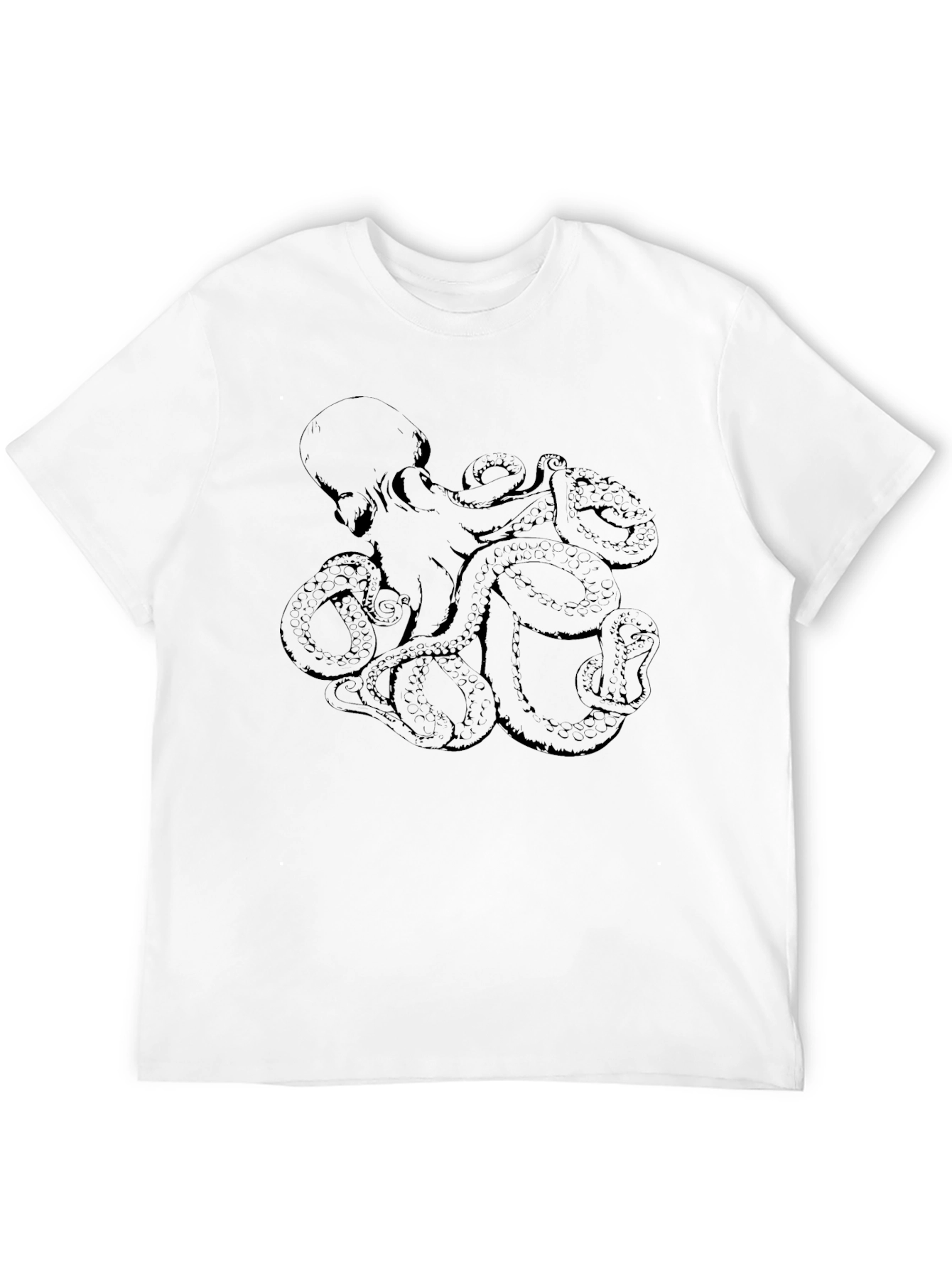 Octopus Graphic Print Black T-Shirt