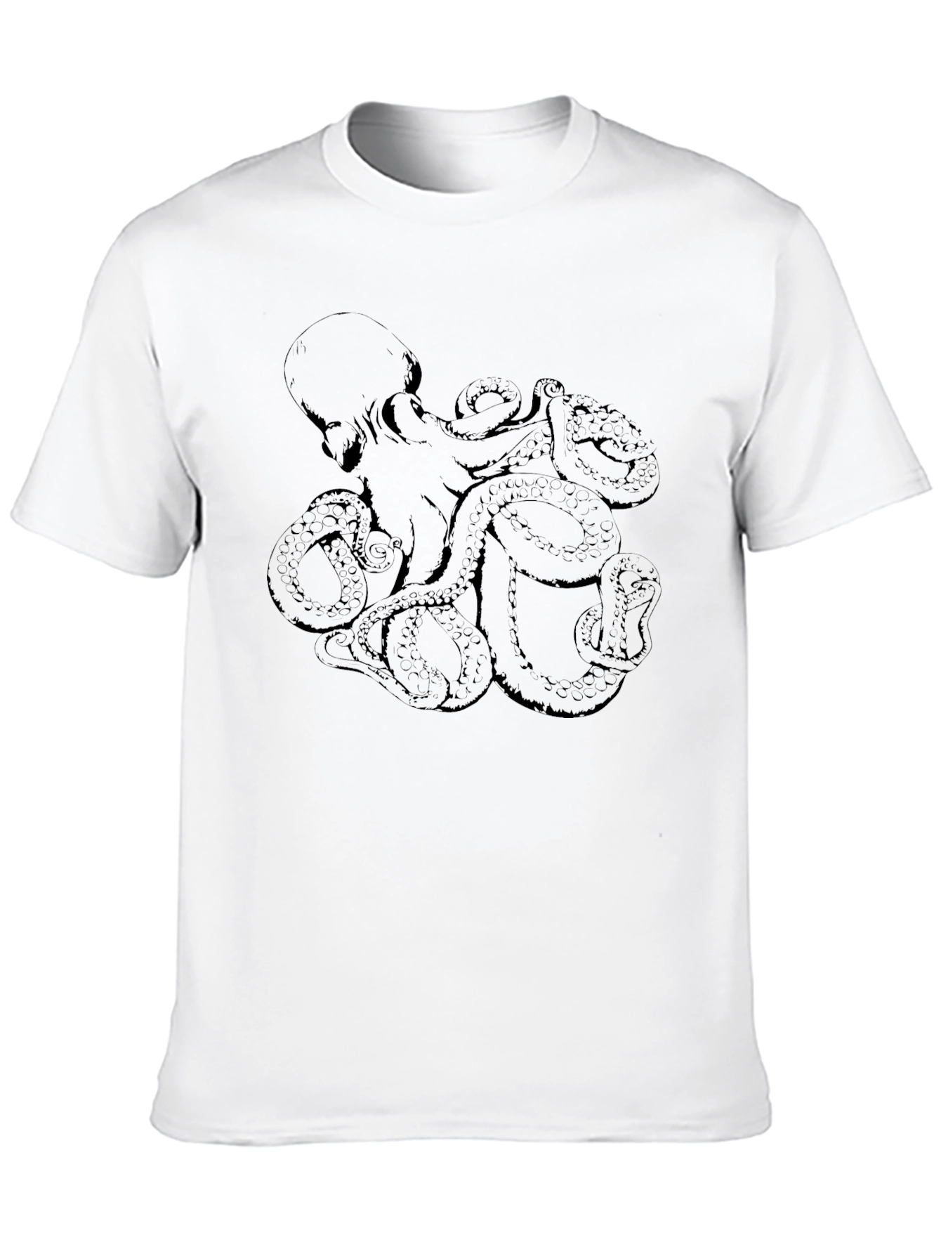 Octopus Graphic Print Black T-Shirt